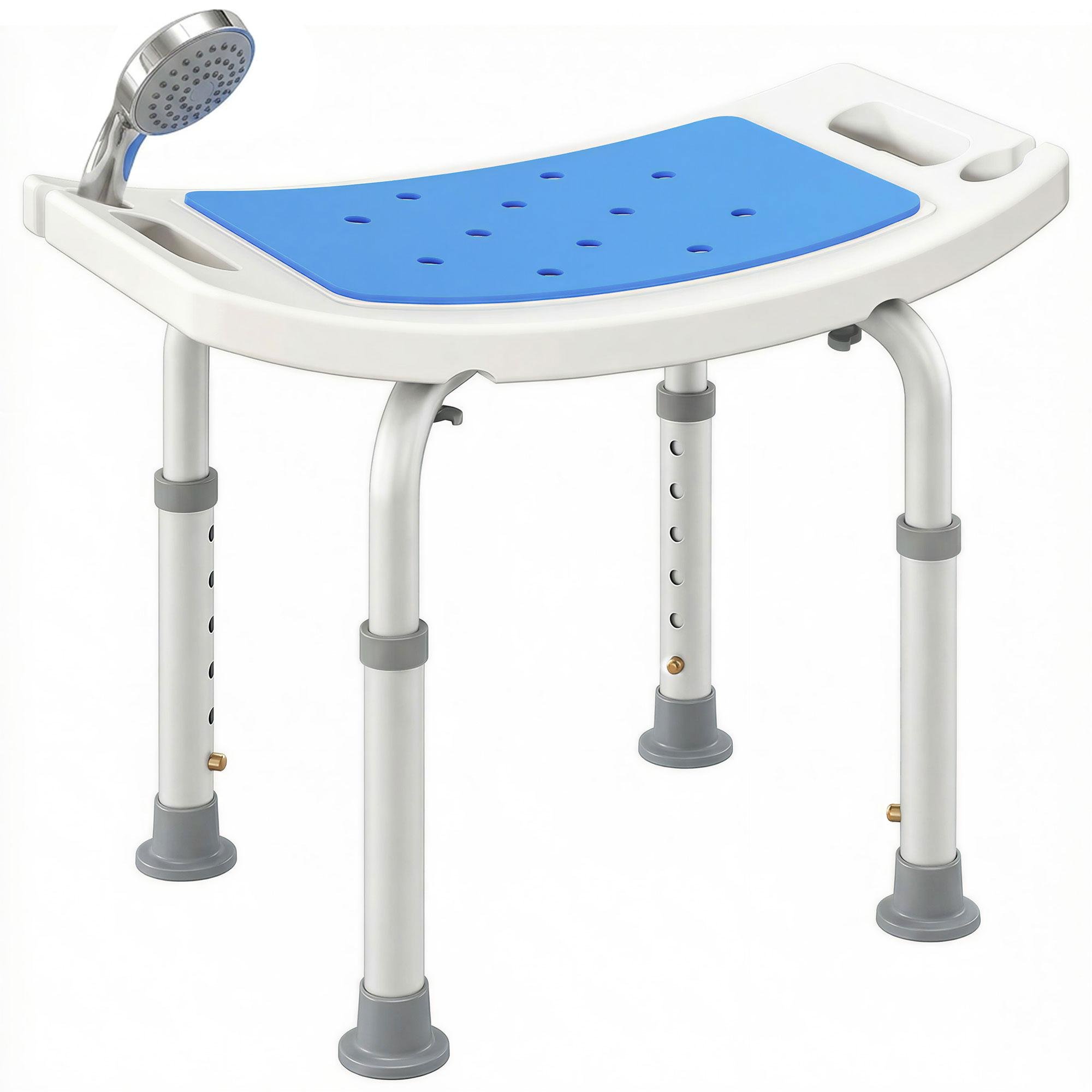 Aluminum Shower Stool 20.5 Inch with Six Height Settings