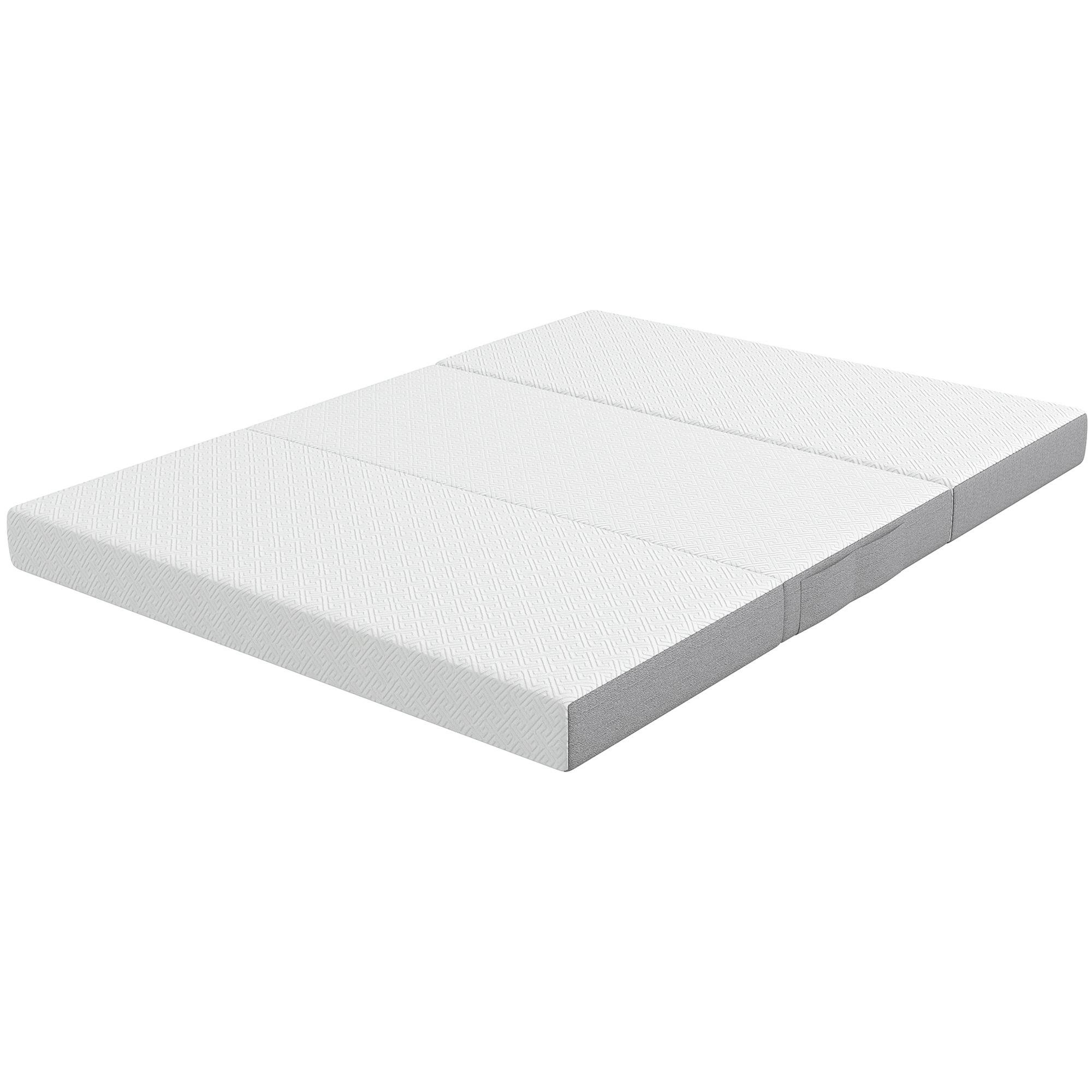 Queen foldable mattress, 6-inch tri-fold design for guests