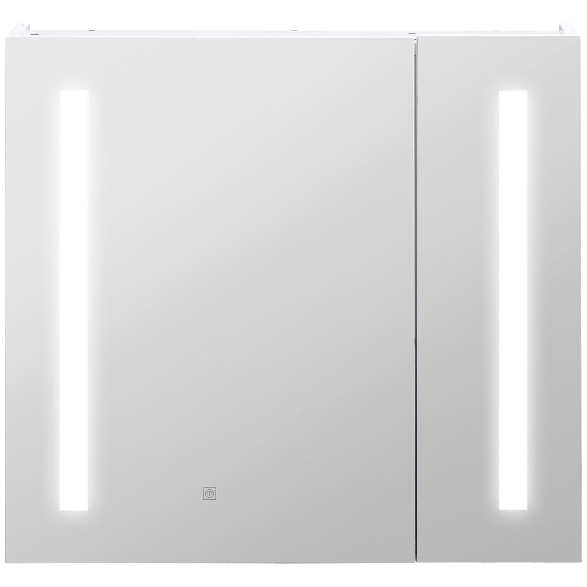 White LED Medicine Cabinet with Mirror and Adjustable Shelf