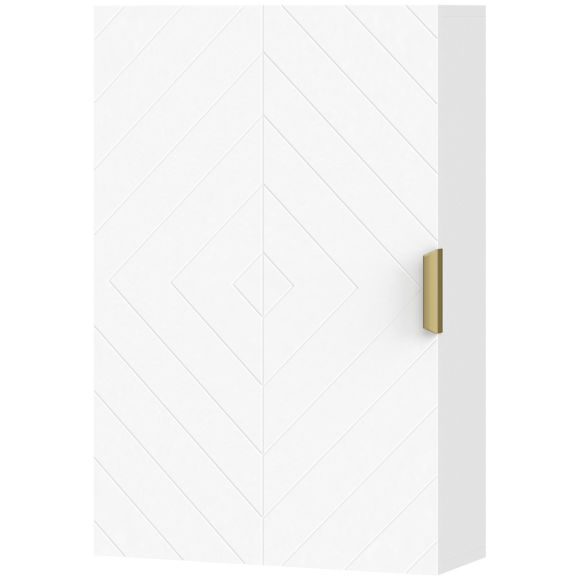 White Slim Bathroom Cabinet with Adjustable Shelves