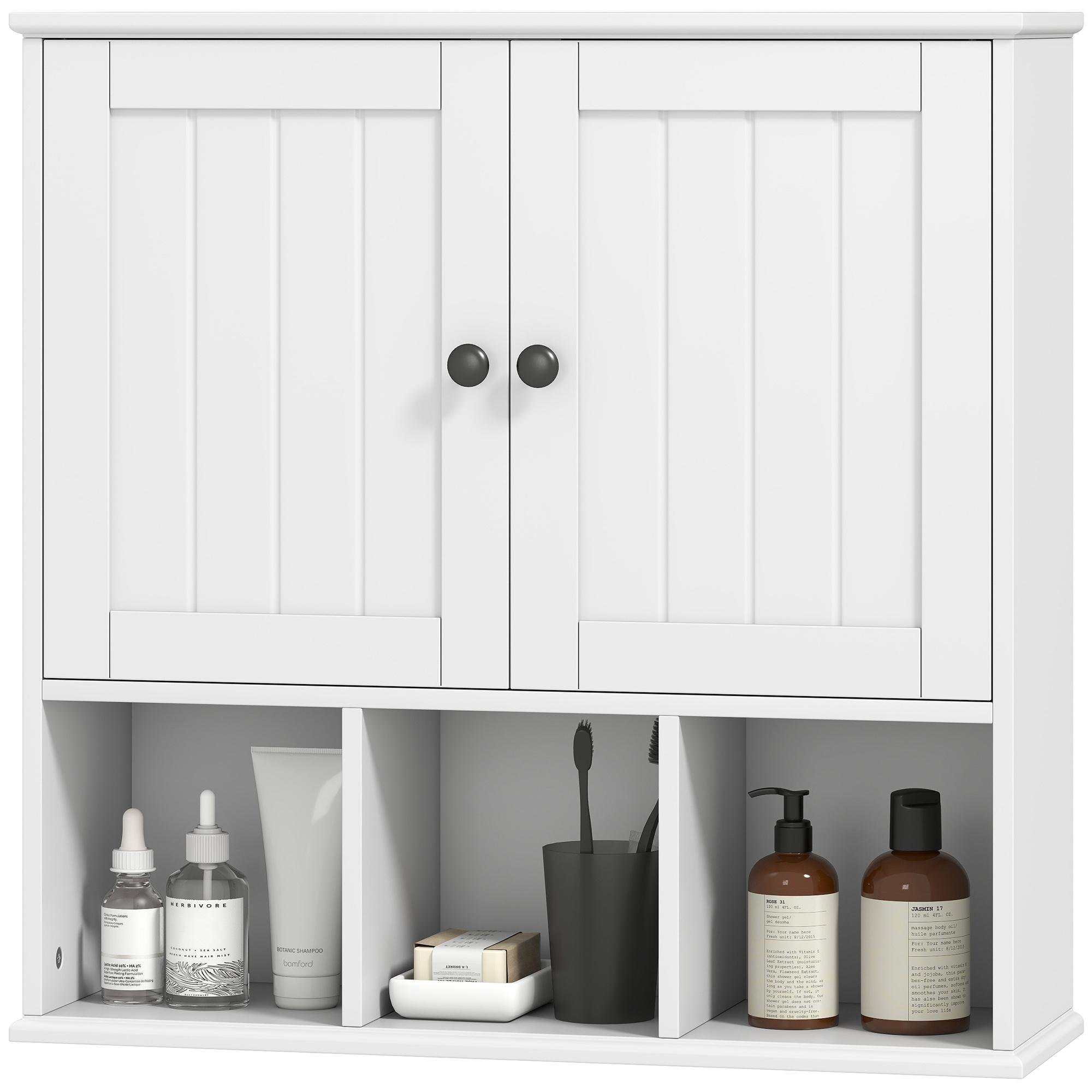 White Storage Bathroom Cabinet with Adjustable Shelf