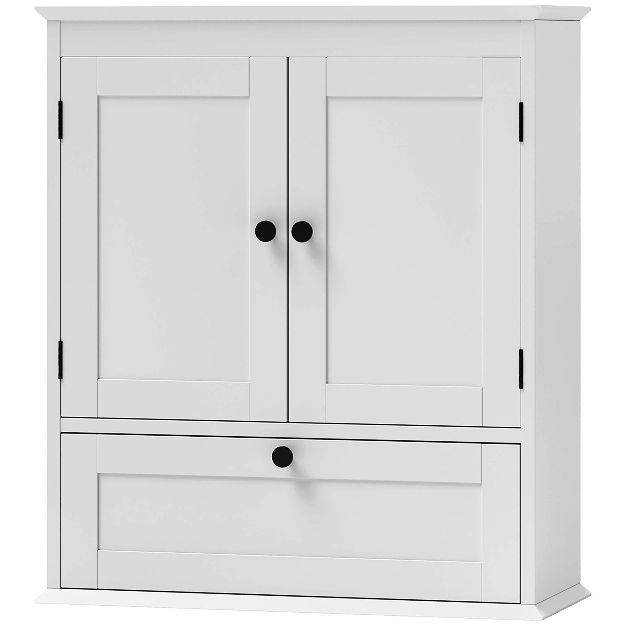 White MDF Bathroom Wall Cabinet with Adjustable Shelf