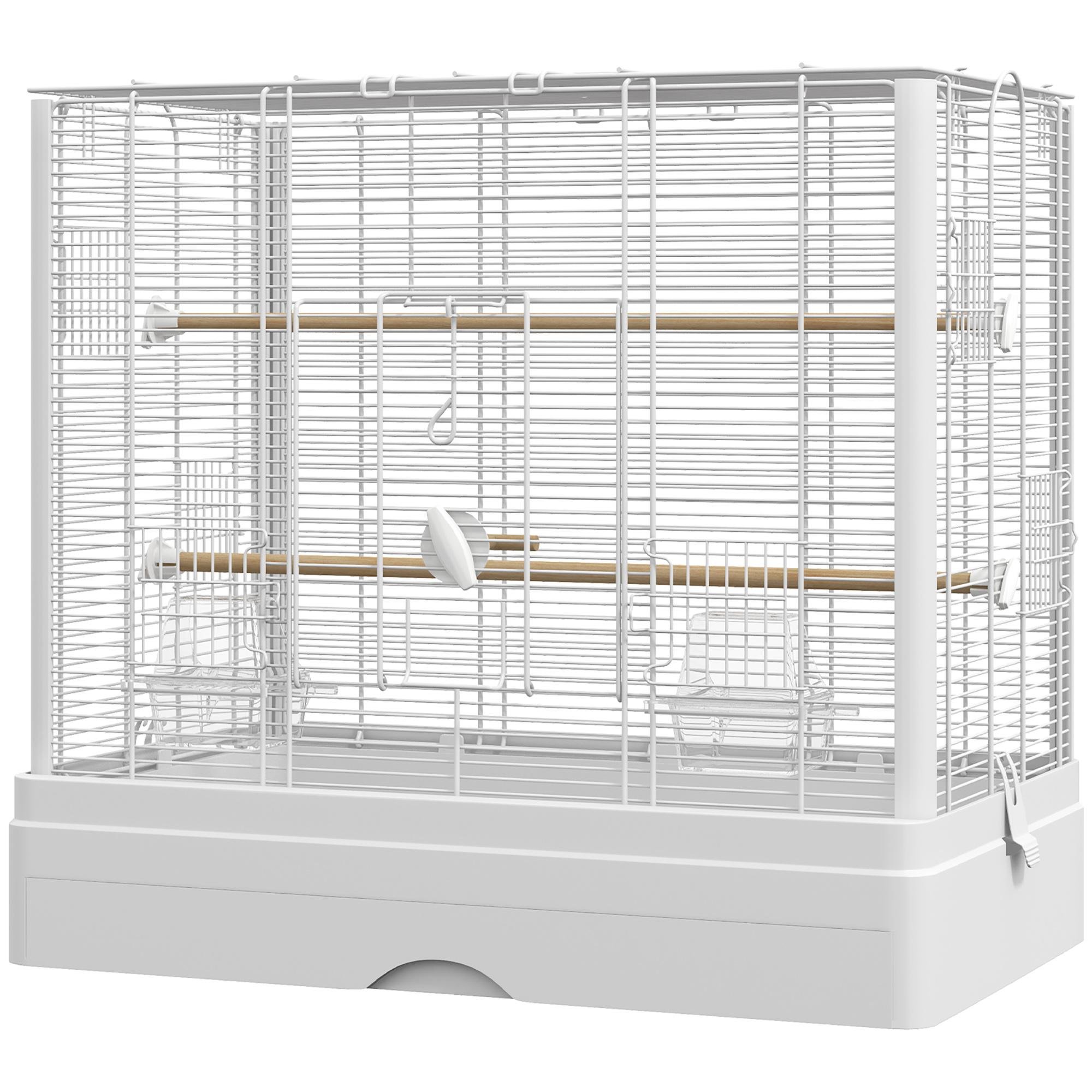 White 24 Inch Bird Cage with Slide-Out Tray