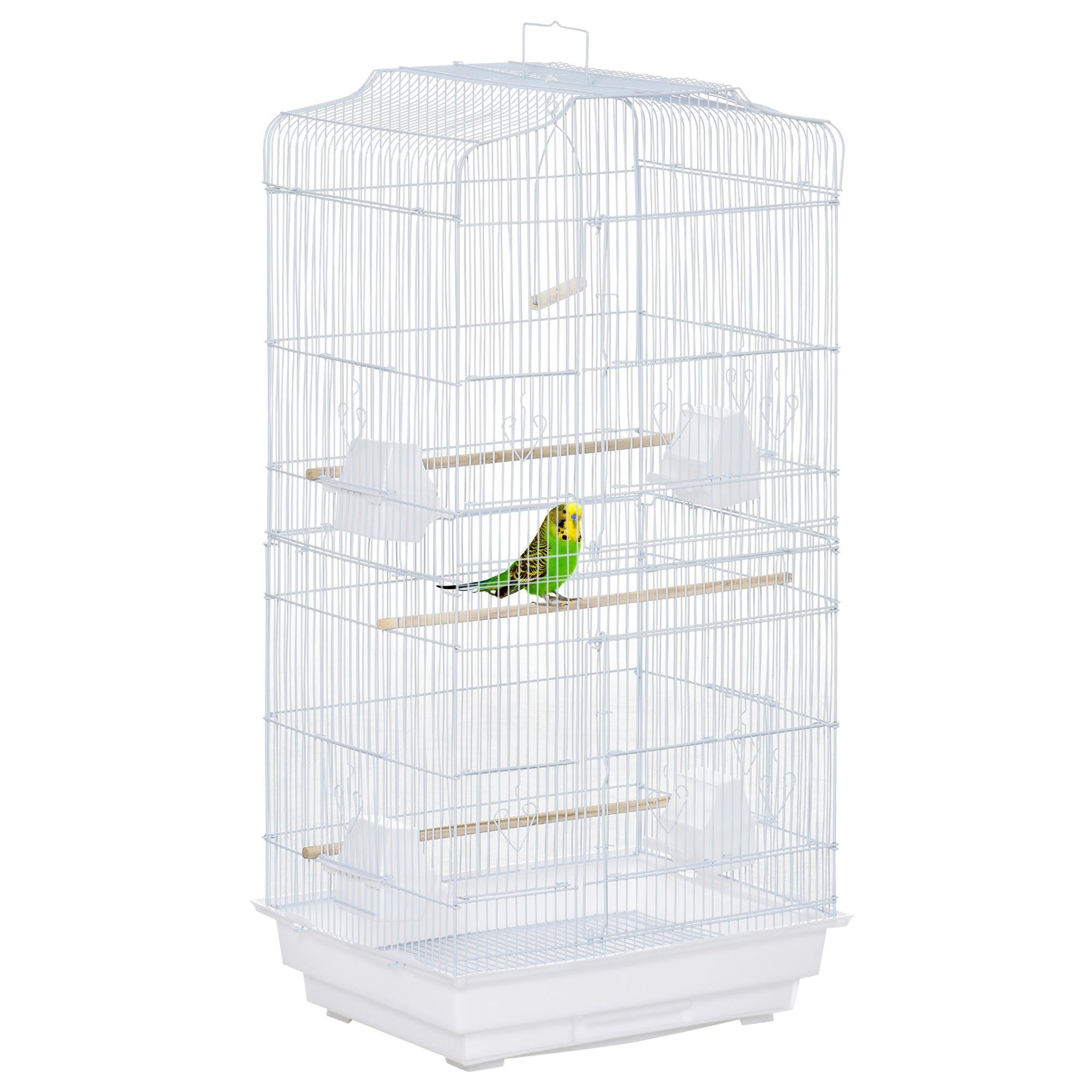 White Bird Flight Cage with 2 Doors for Small Birds