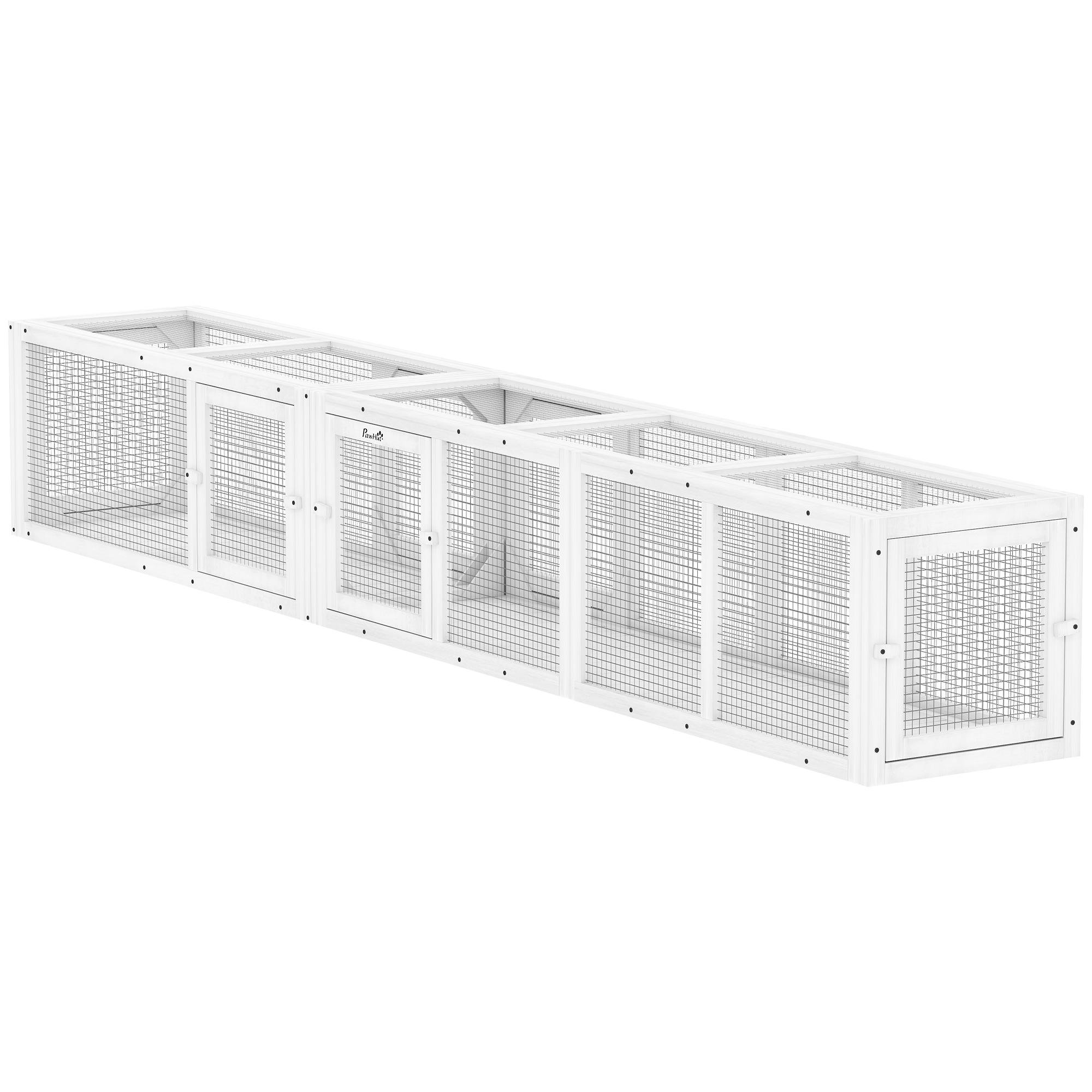 White Fir Wood Cat Tunnel with Combinable Design, 98.4 in