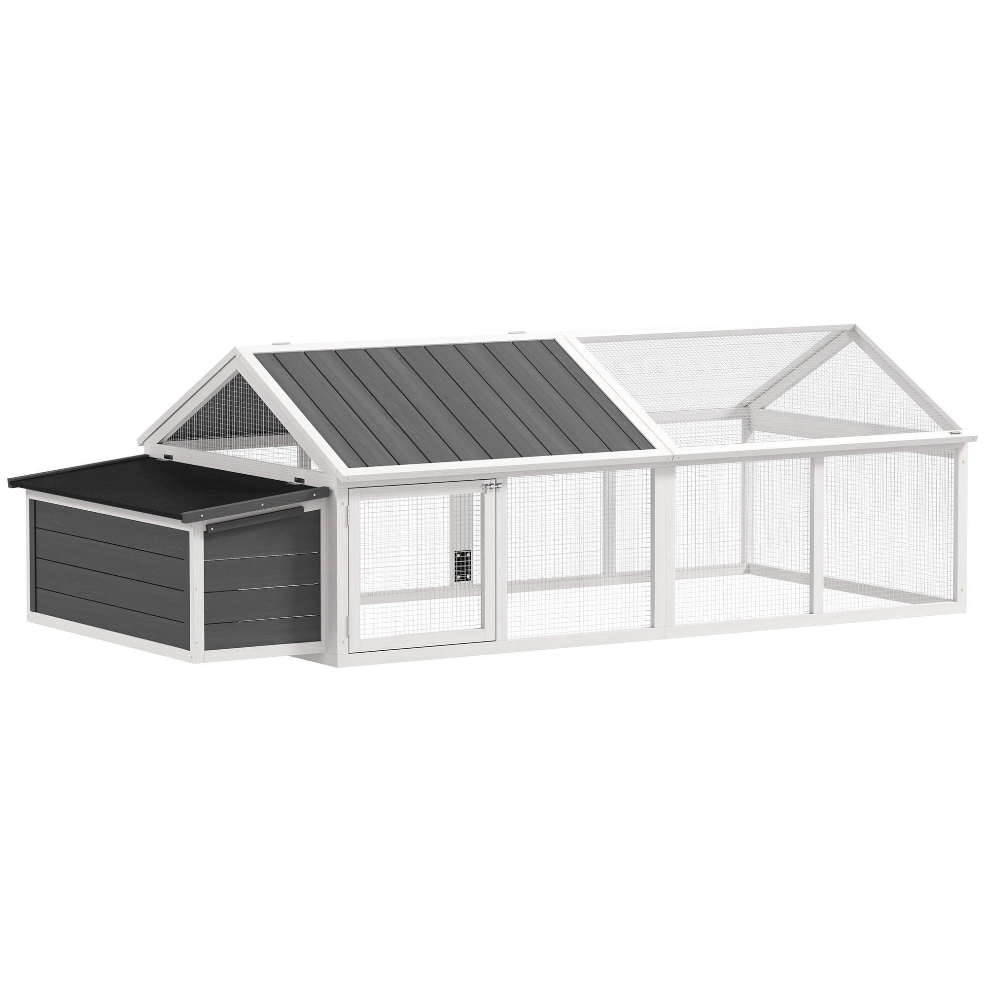 White Chicken Run Nesting Box for 4–8 Chickens