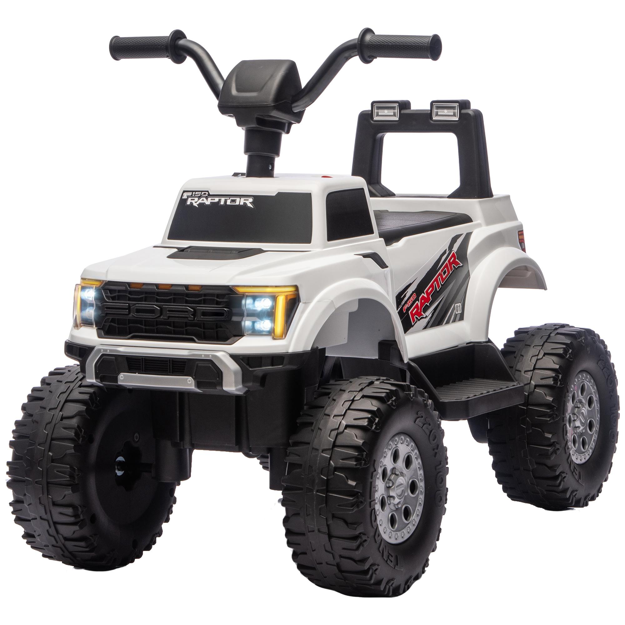 White 12V Licensed Pickup Ride-On Car for Kids