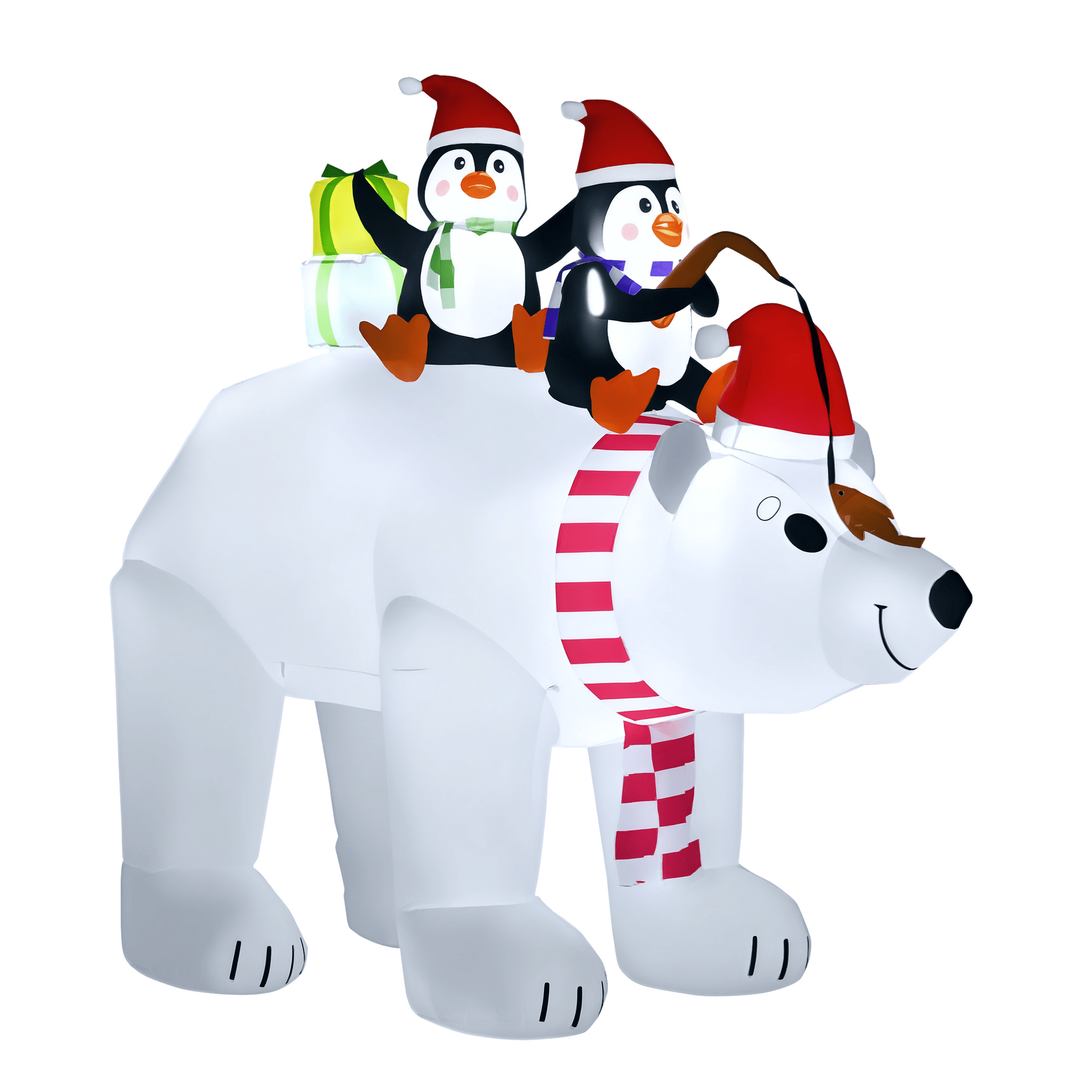 7ft Polar Bear Penguins Inflatable with LED Lights