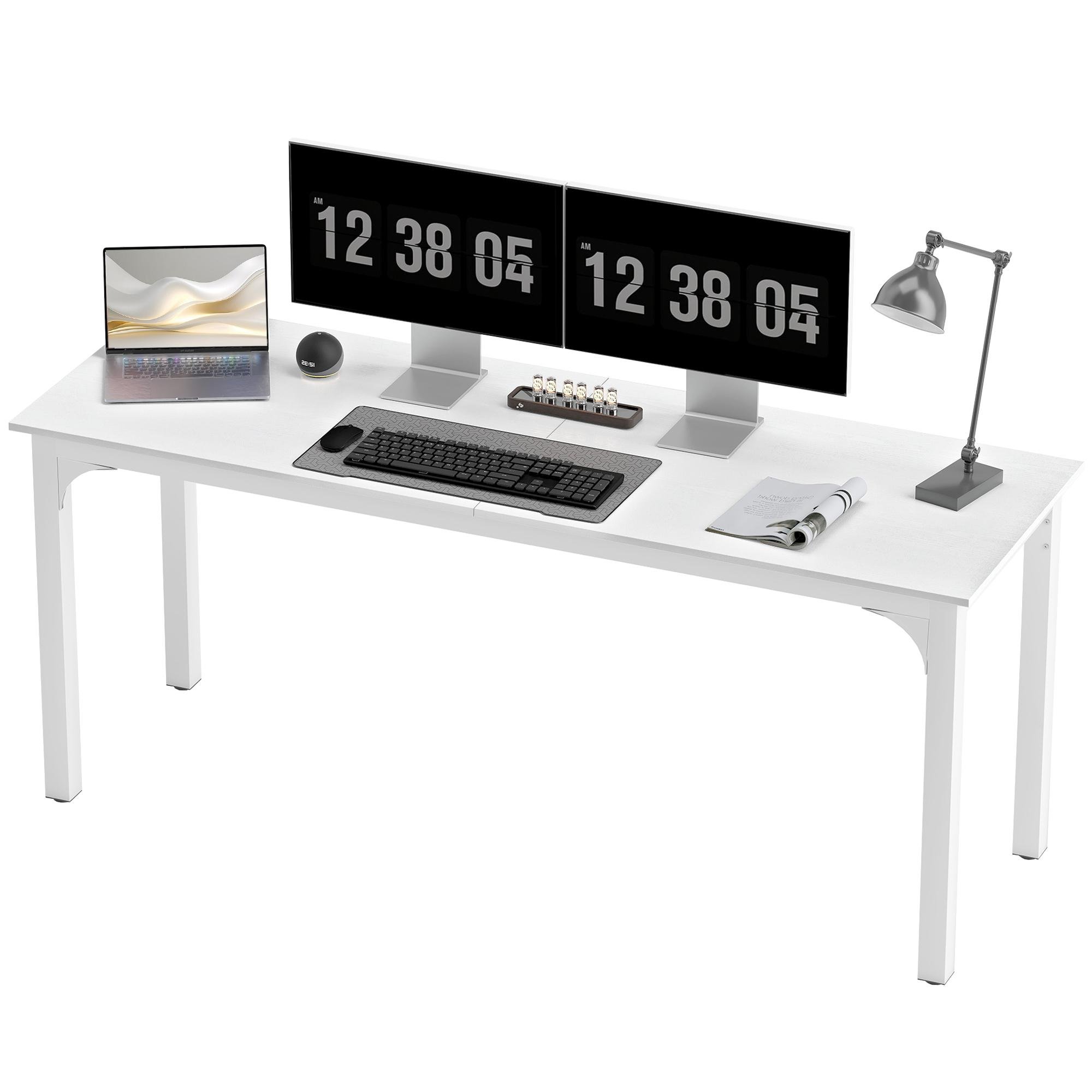 White 71 Inch Computer Desk with Spacious Desktop