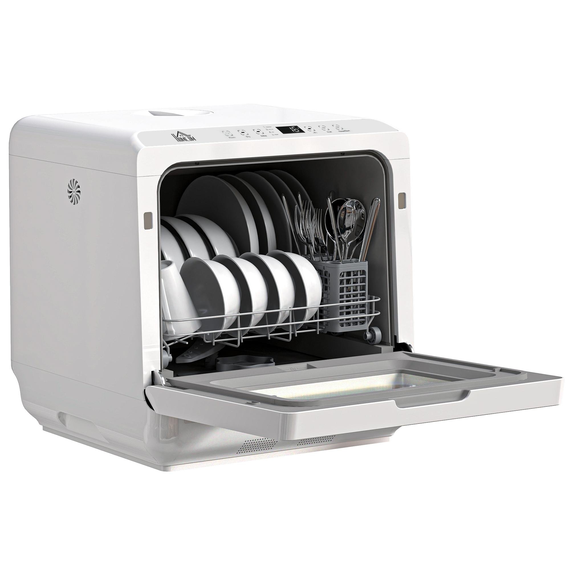 White 4 Place Portable Dishwasher with 5 Wash Modes