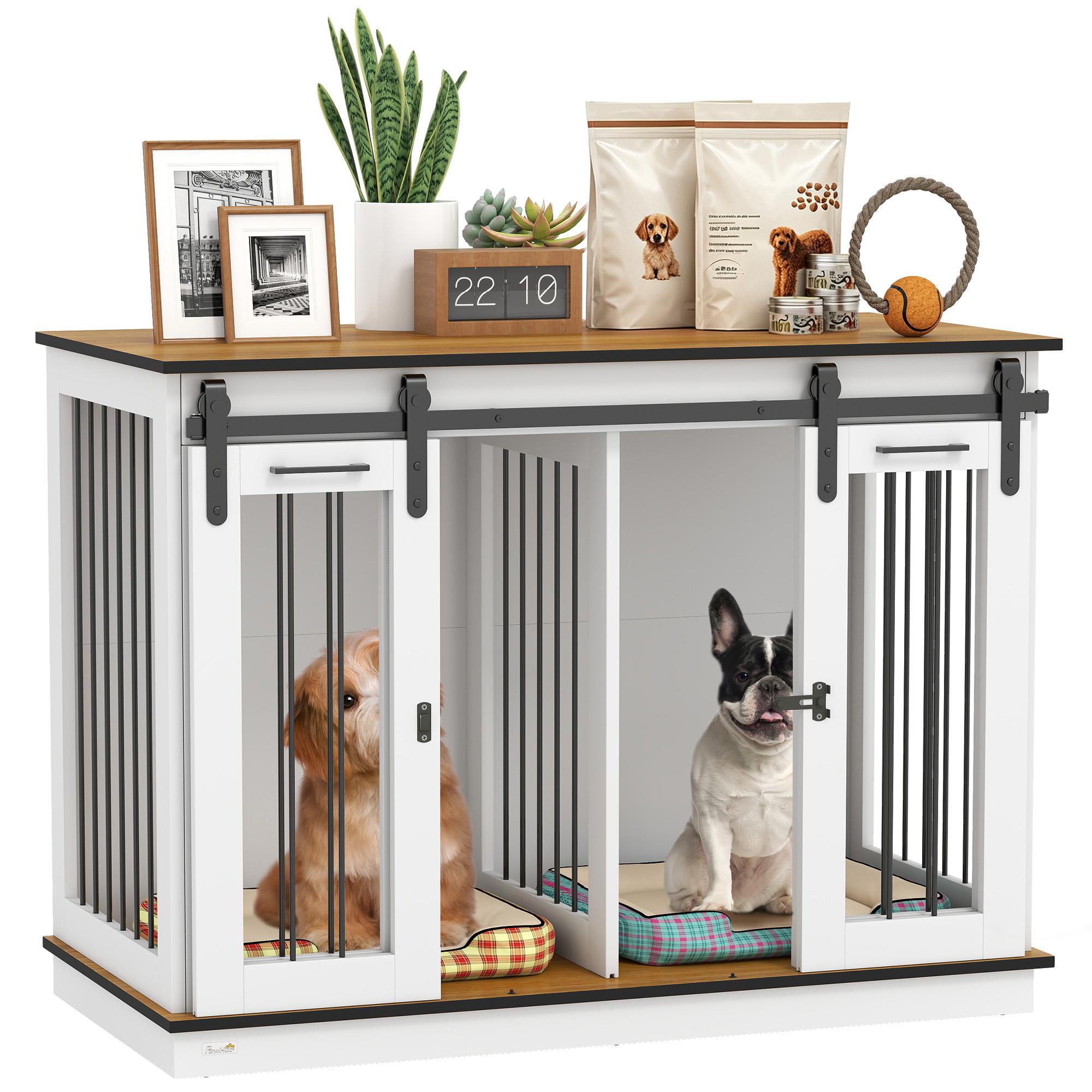 47 Inch White Crate Table with Removable Divider