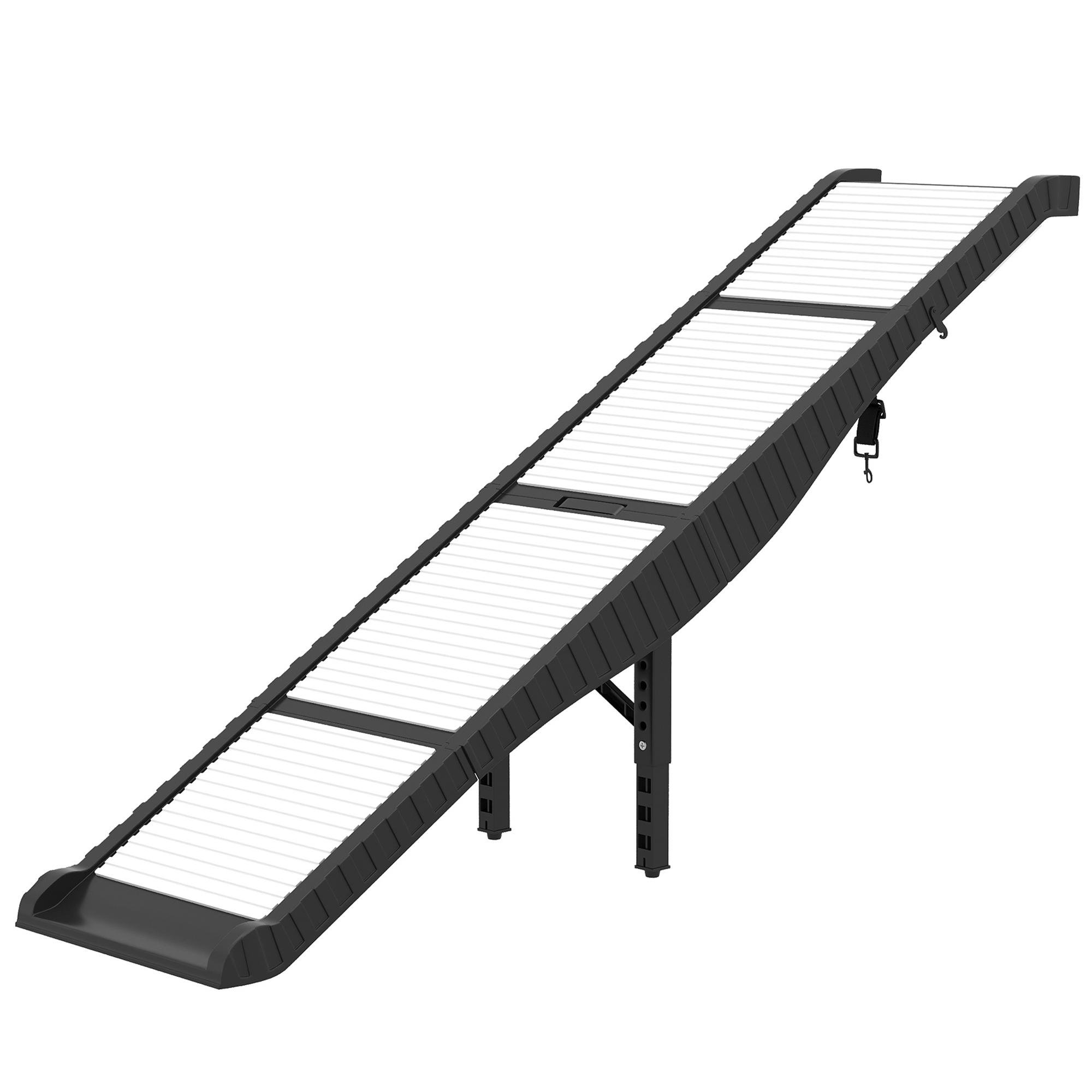 White 68.9-Inch Dog Ramp with Support Leg