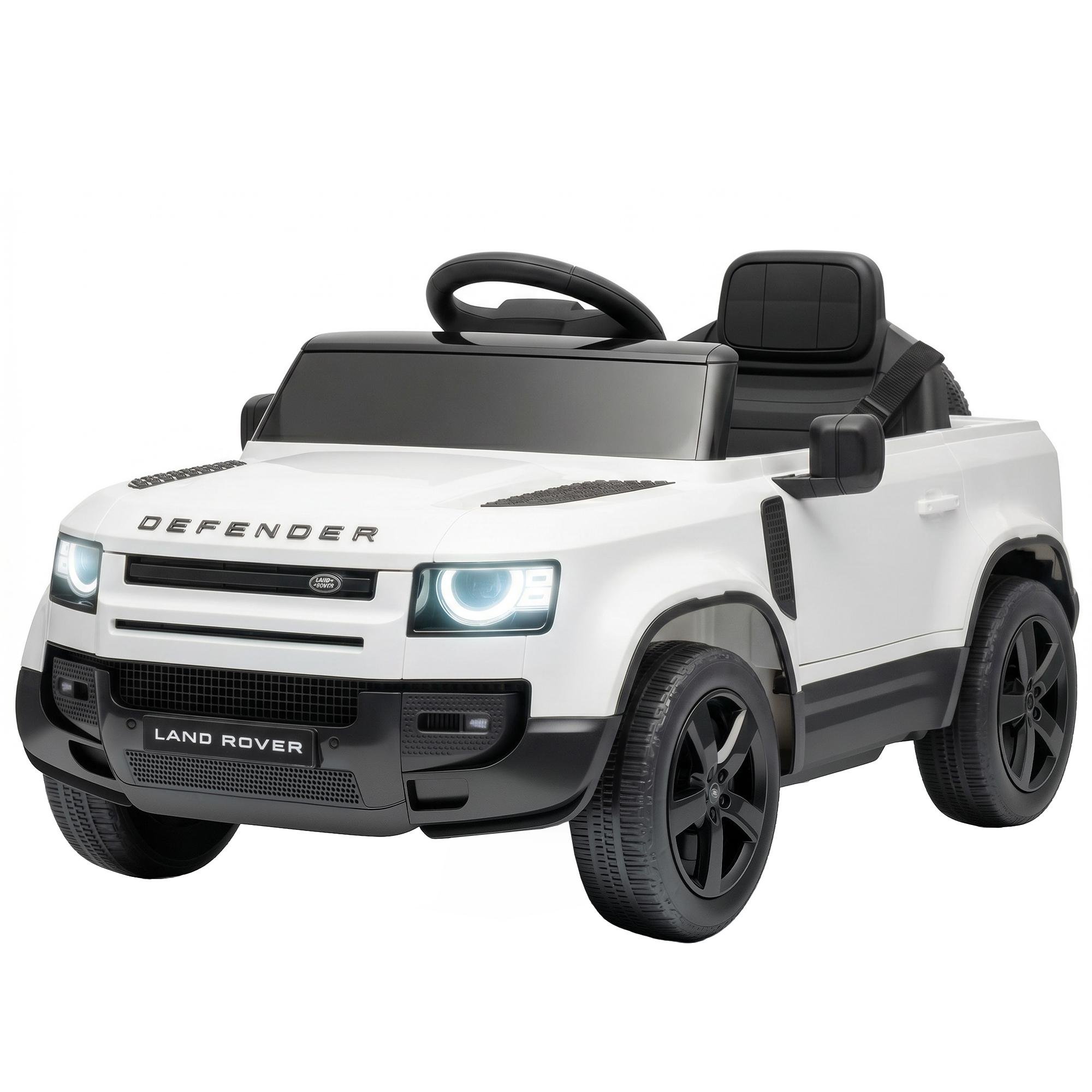 White Dual Motor Ride-On Car with Parent Remote Control