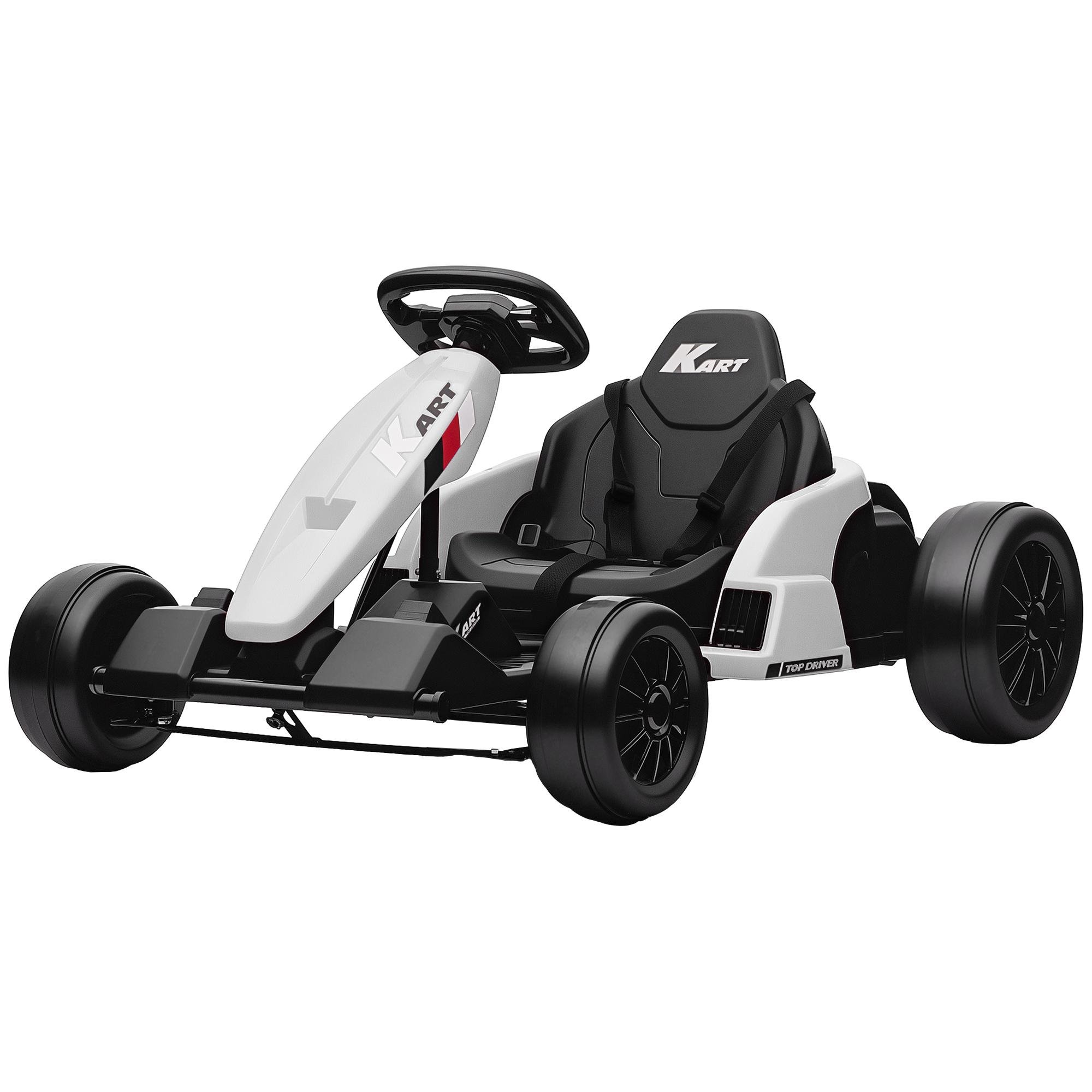 White Electric Go Kart with Dual 150W Motor Power