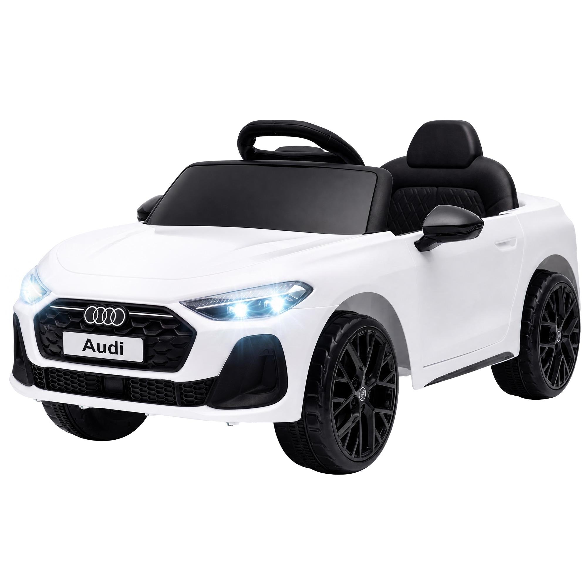 White Audi A5L Car with Remote Control for Kids 3-6