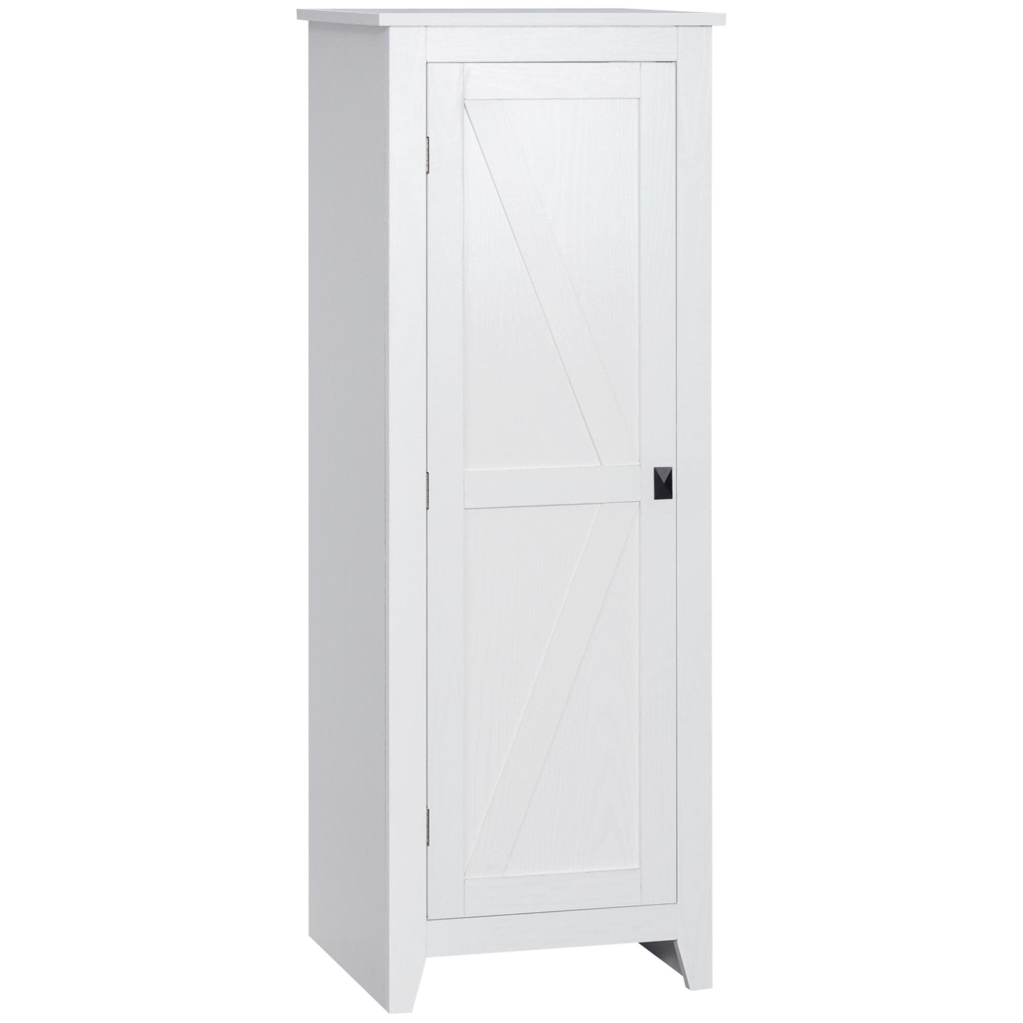 White 48 Inch Farmhouse Pantry Cabinet with 4 Tiers