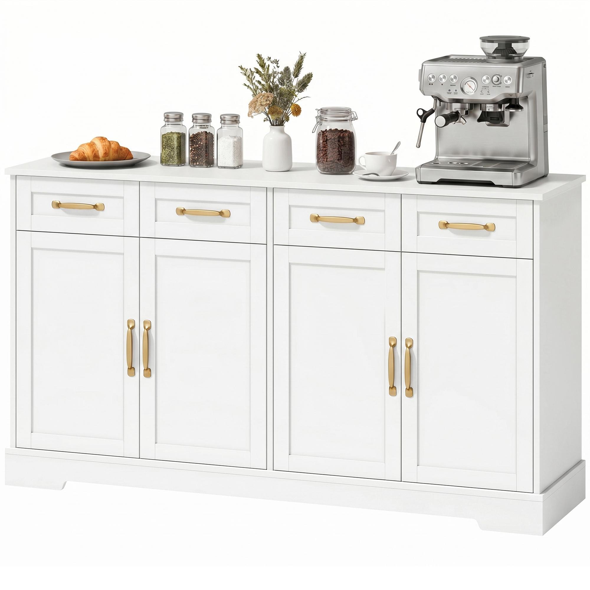White Shaker Door Sideboard with Adjustable Shelves