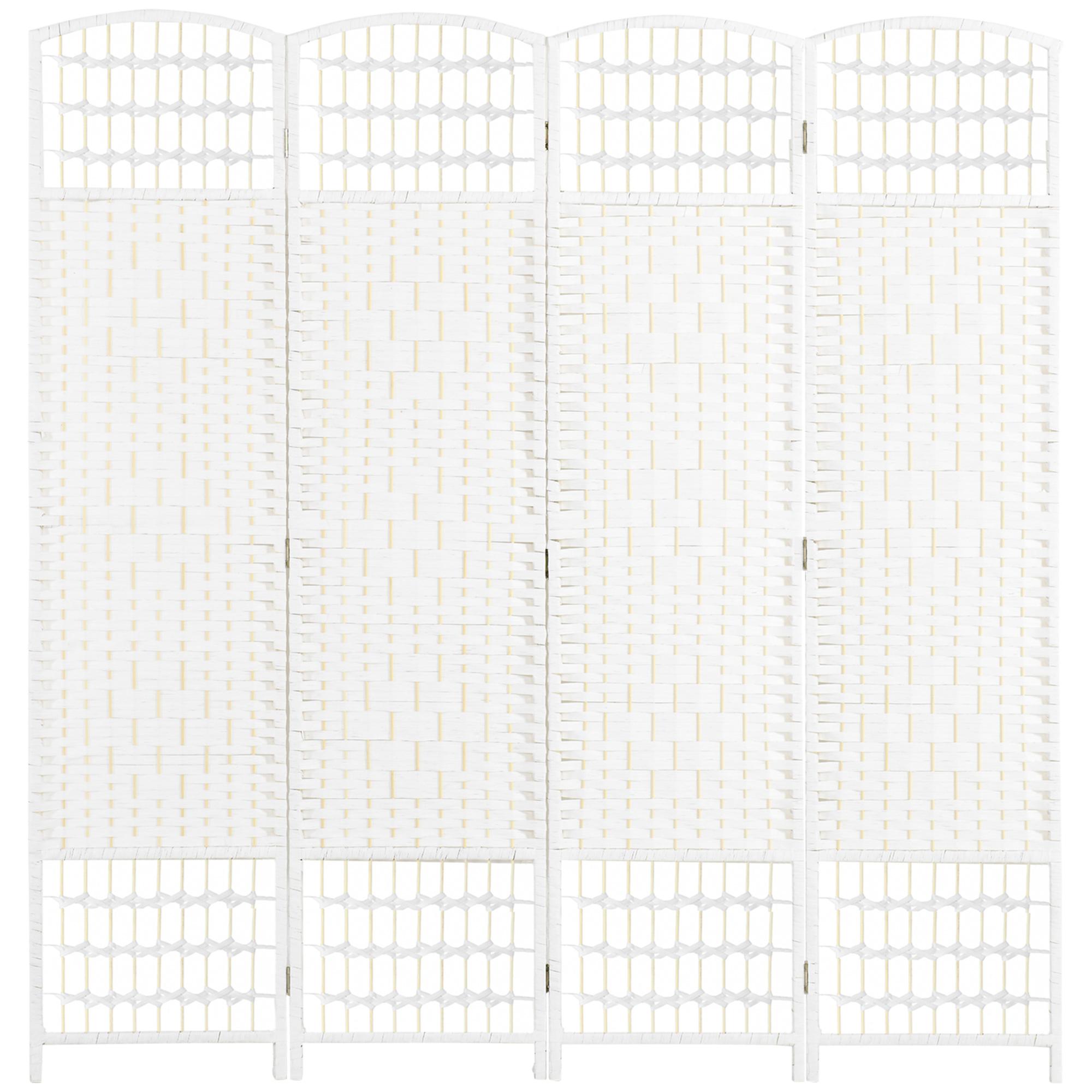 White Paper Rope Divider, 4-Panel Privacy Screen