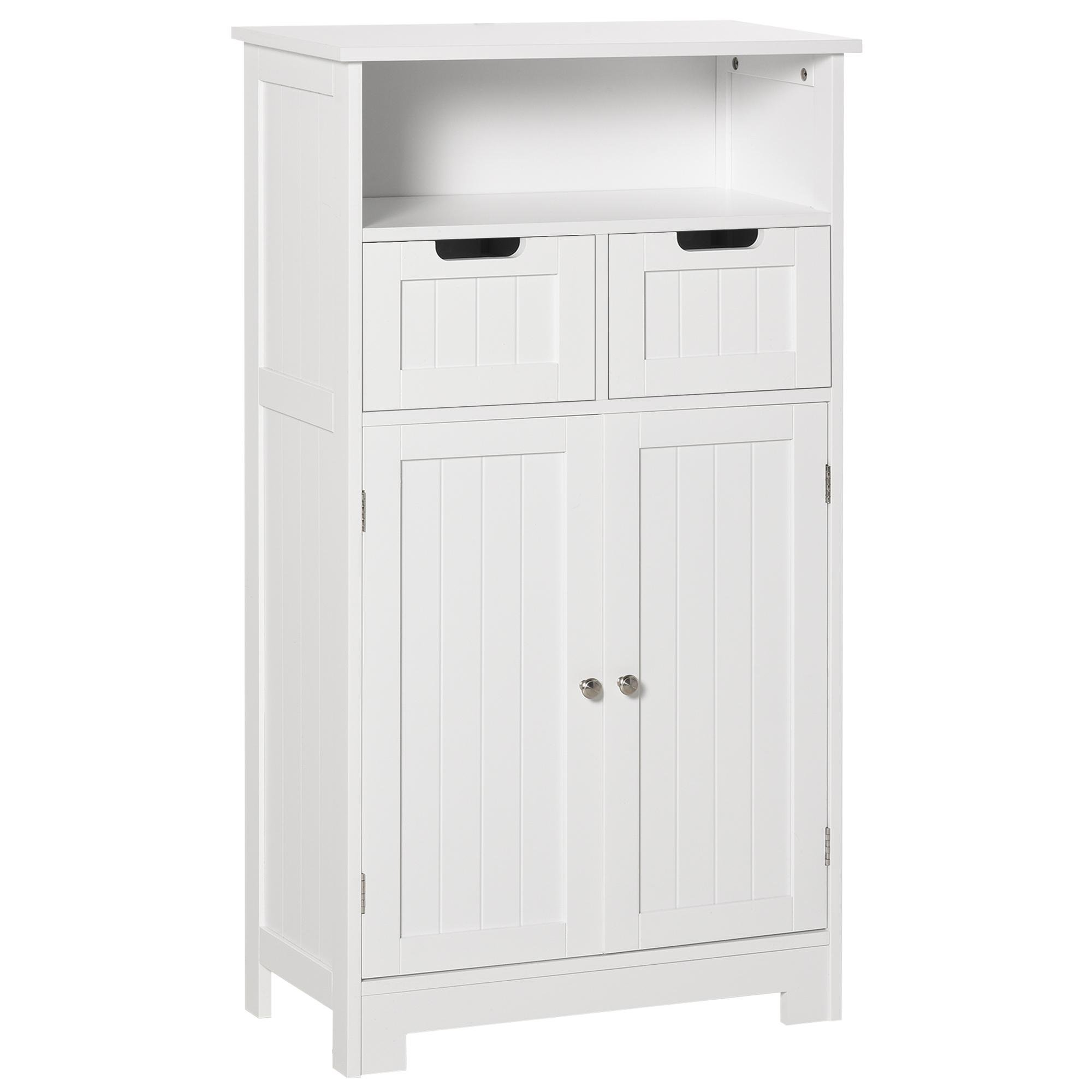 White Bathroom Cabinet Drawers with Adjustable Shelf