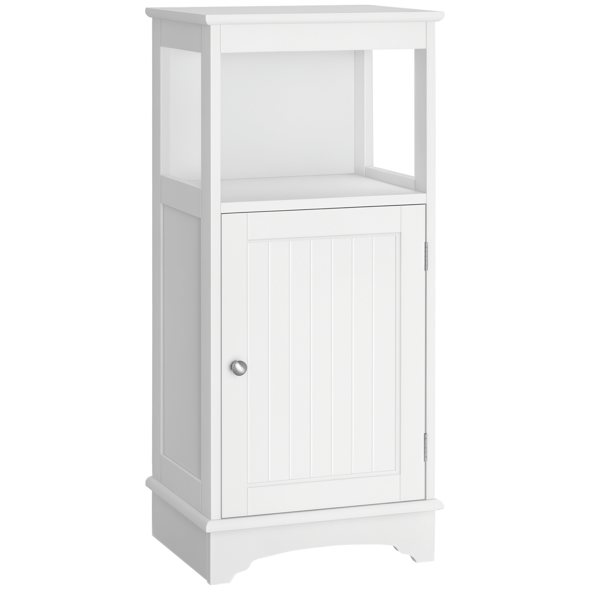 White Open Shelf Floor Cabinet, 15 x 11.8 x 32.9 in