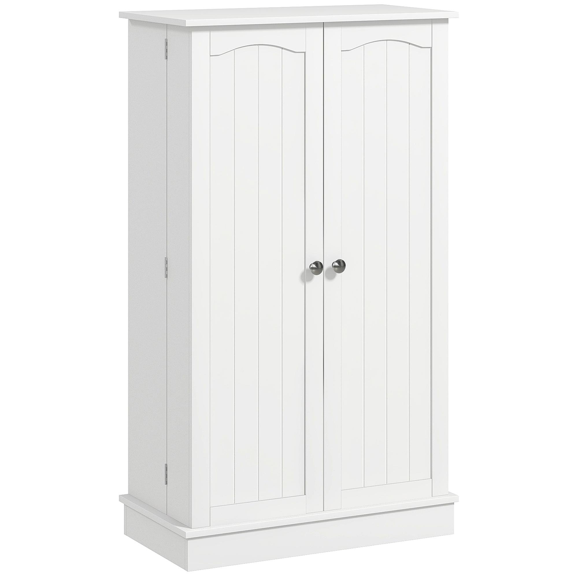 White 12-Rack Pantry Cabinet with Adjustable Shelves