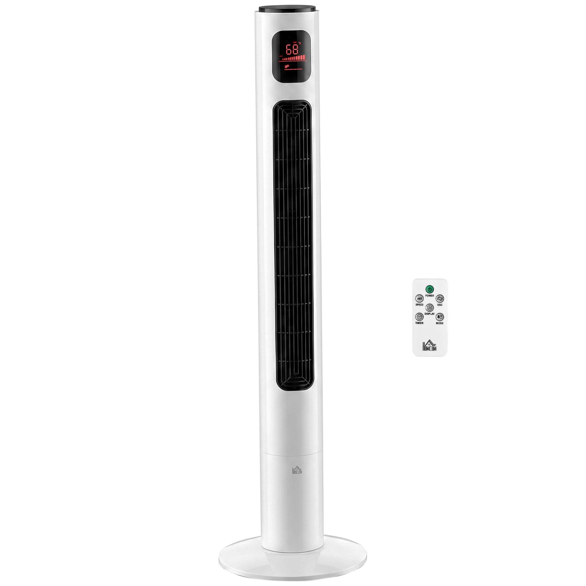 White Oscillating Tower Fan with 3 Speeds, 46 in