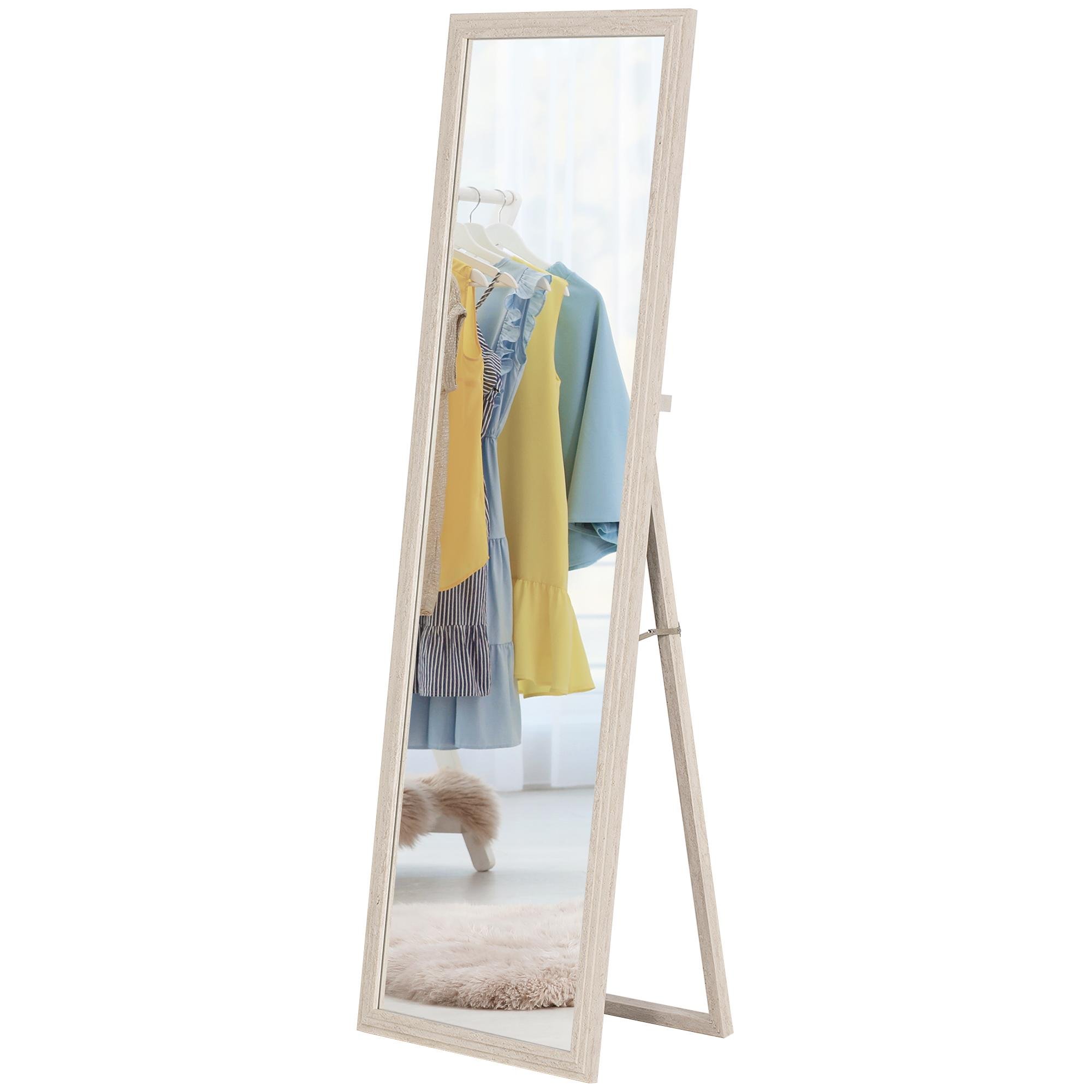 White 64 Inch Mirror, Full Length with 3-Way Placement