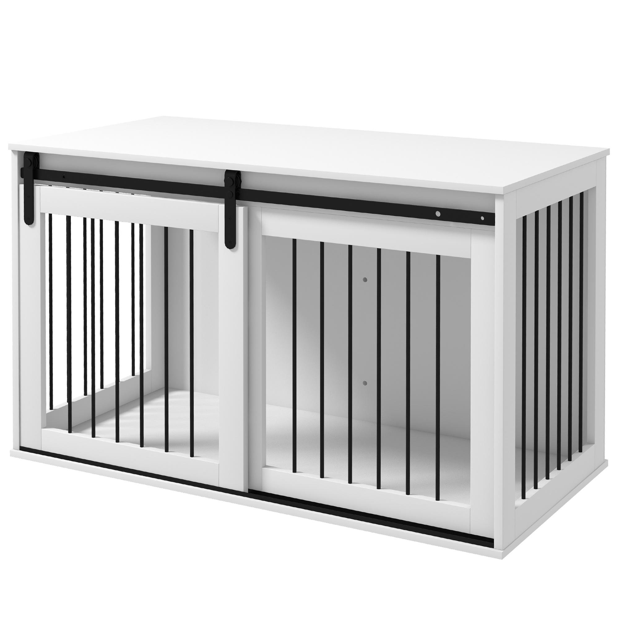 White Extra Large Crate Table with Side Table Design