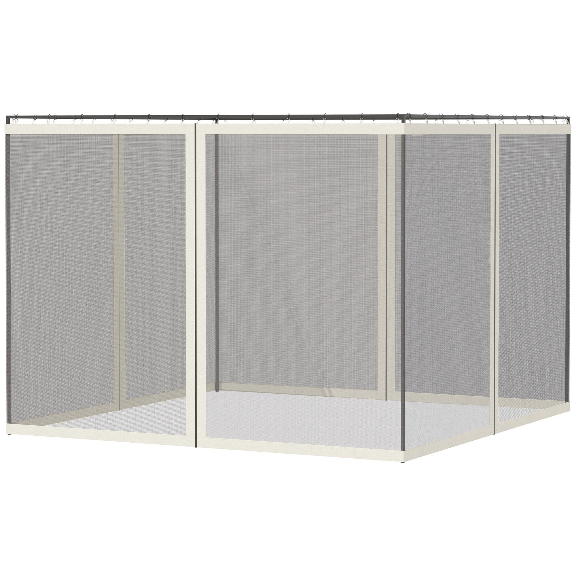 White 10x13 Gazebo Netting with Zipper Panels