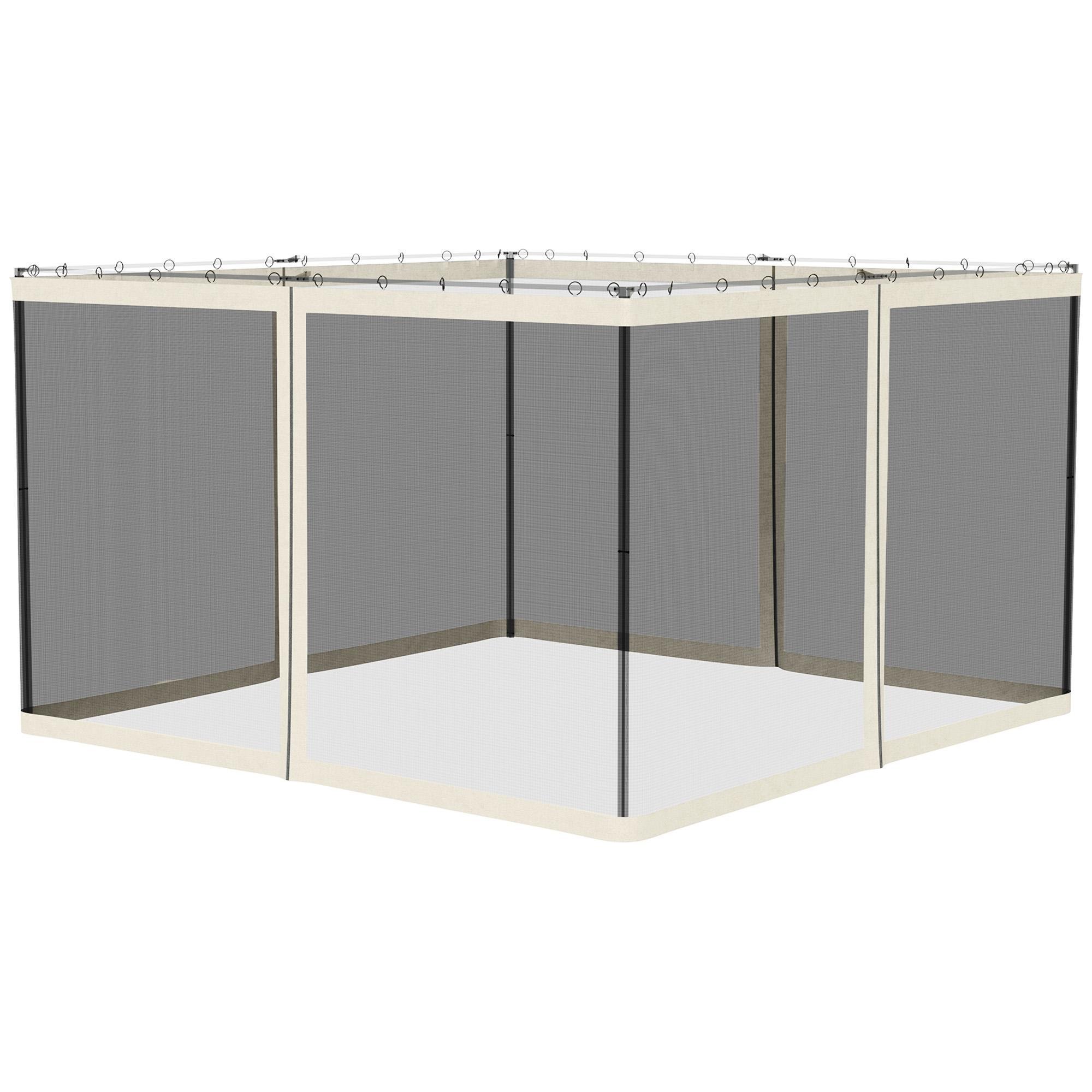 White 10x12 Gazebo Mesh with Zipper Panels