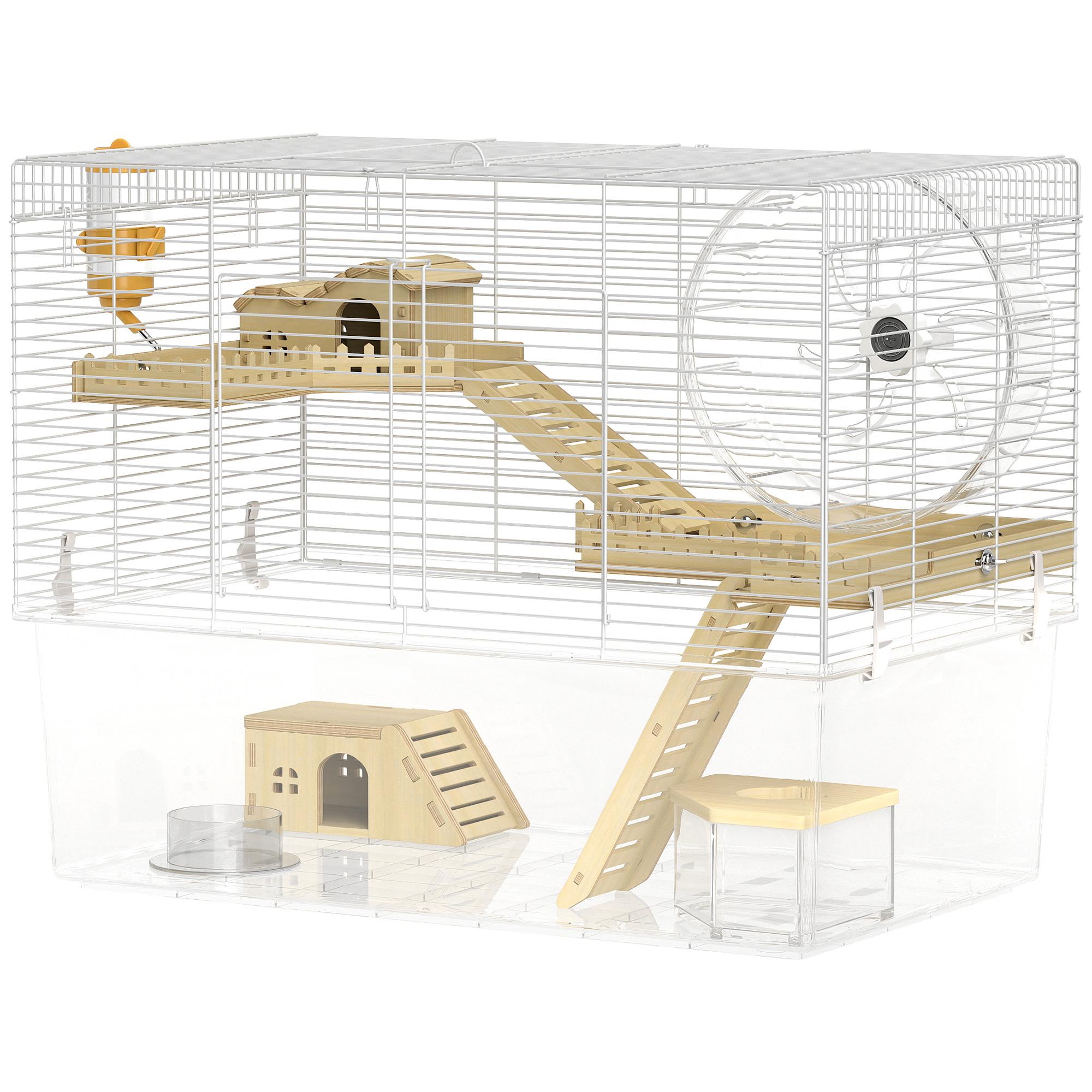 White Three Tier Hamster Cage with Deep Bottom