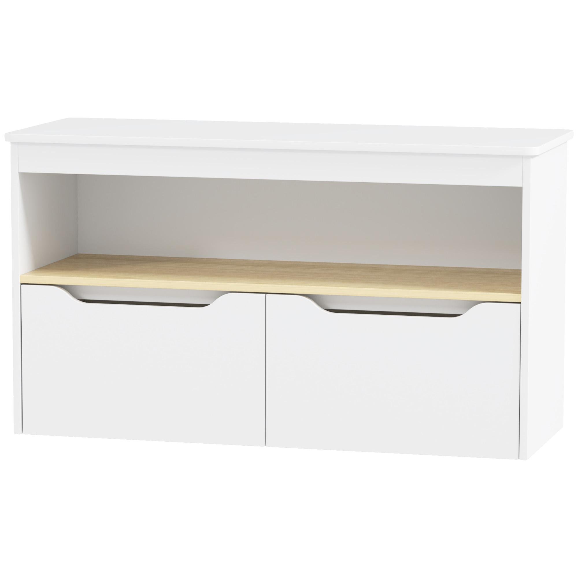 White Kids Bookshelf Drawers with Large Tabletop