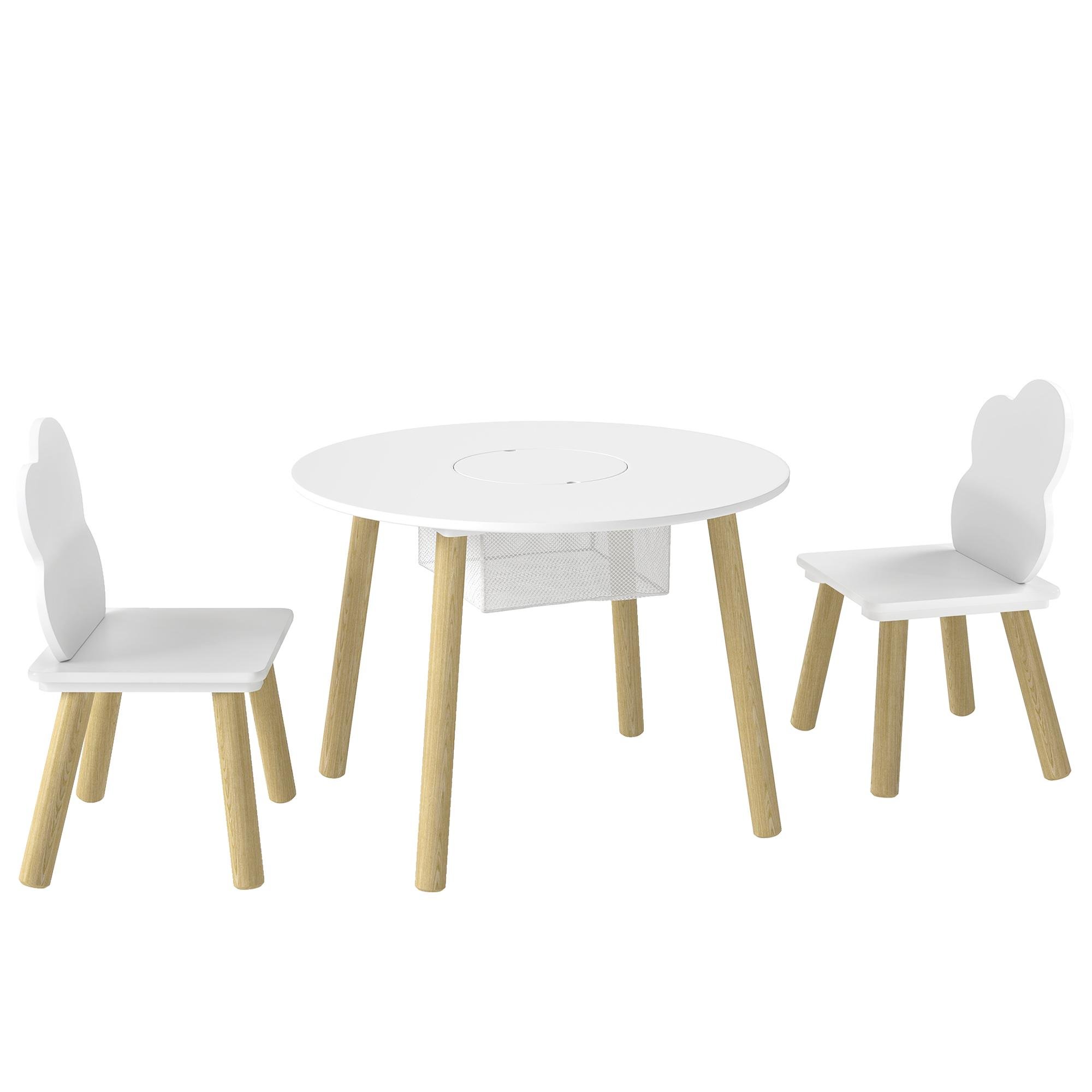 White Cloud Kids Table Set with Mesh Storage Bag