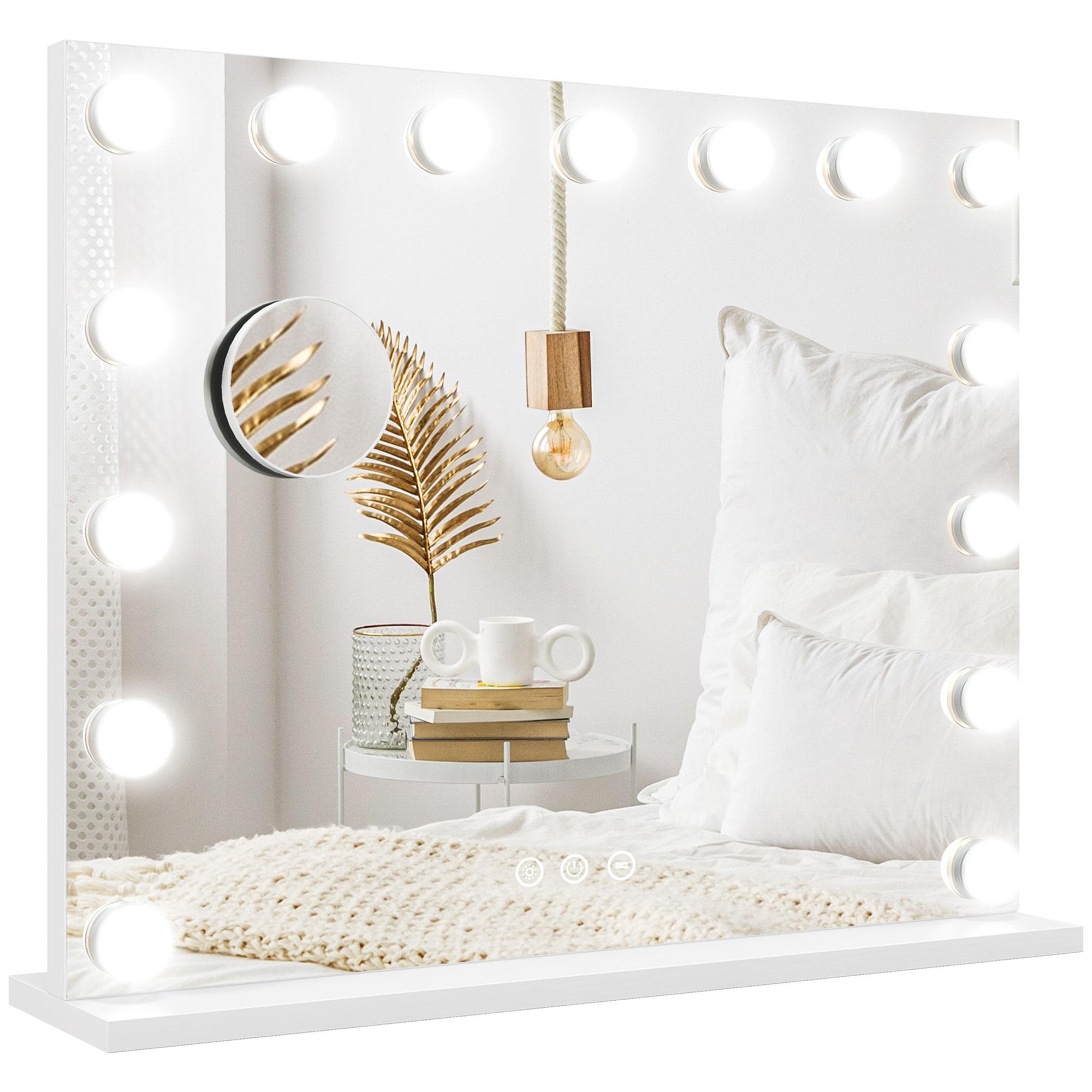 White 10x Magnifying Makeup Mirror with LED Lights