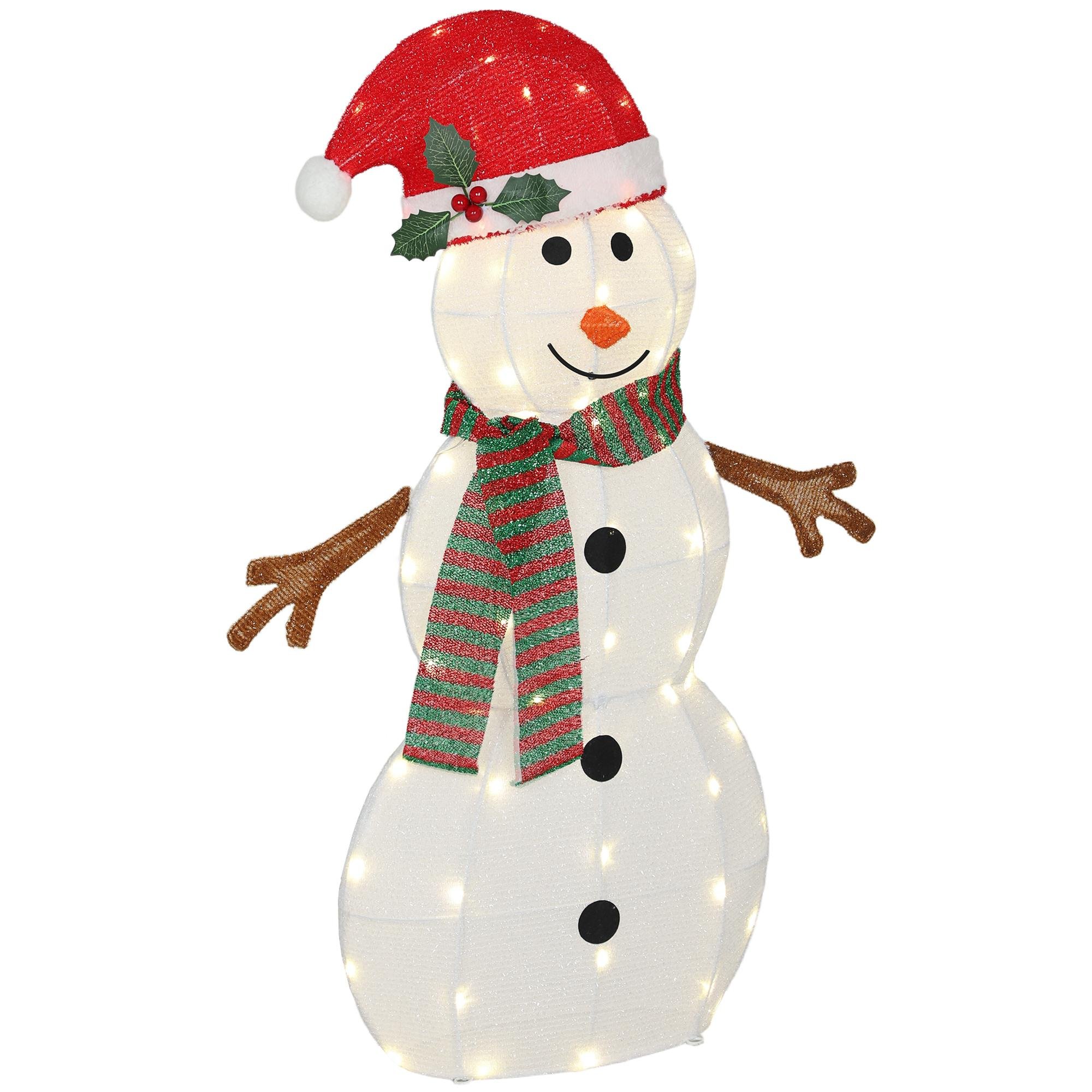25.6 Inch Lighted Snowman with 66 LEDs for Outdoor Decor