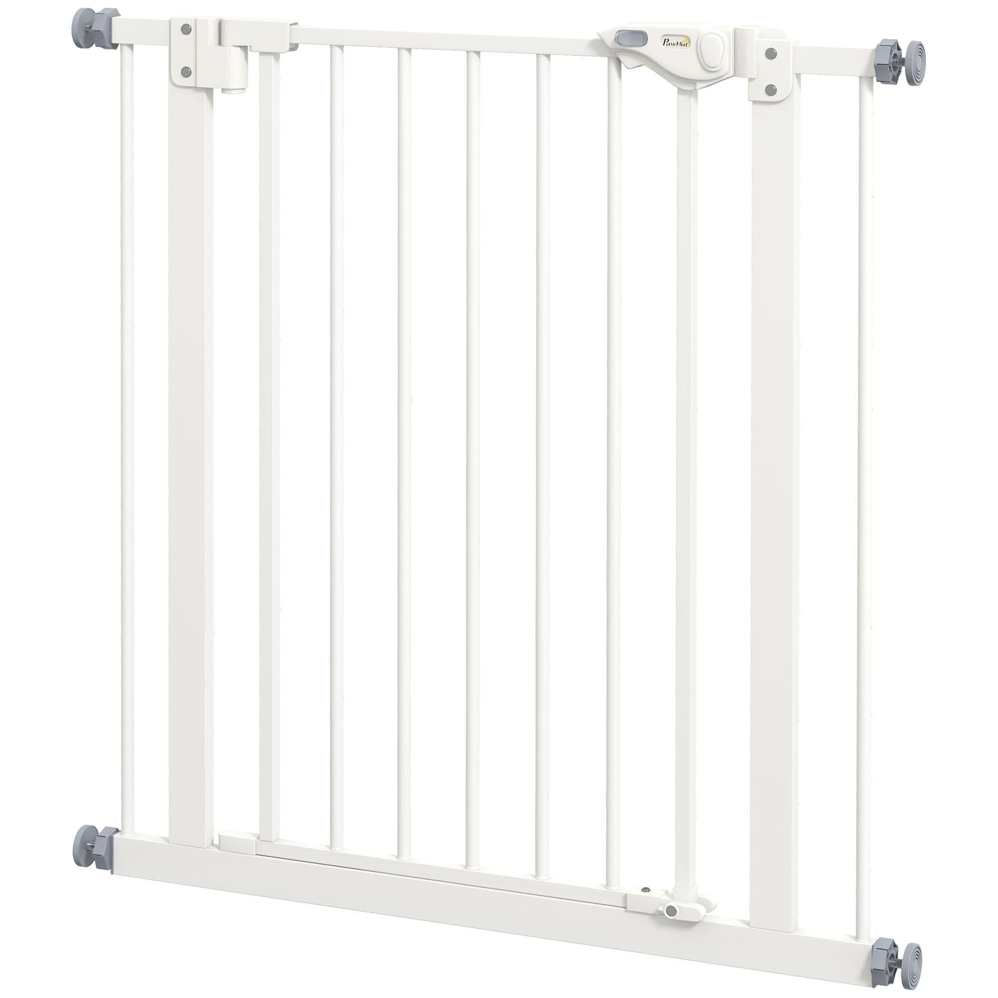 White Pressure Mounted Dog Gate, 29.1-31.5 Inch Width
