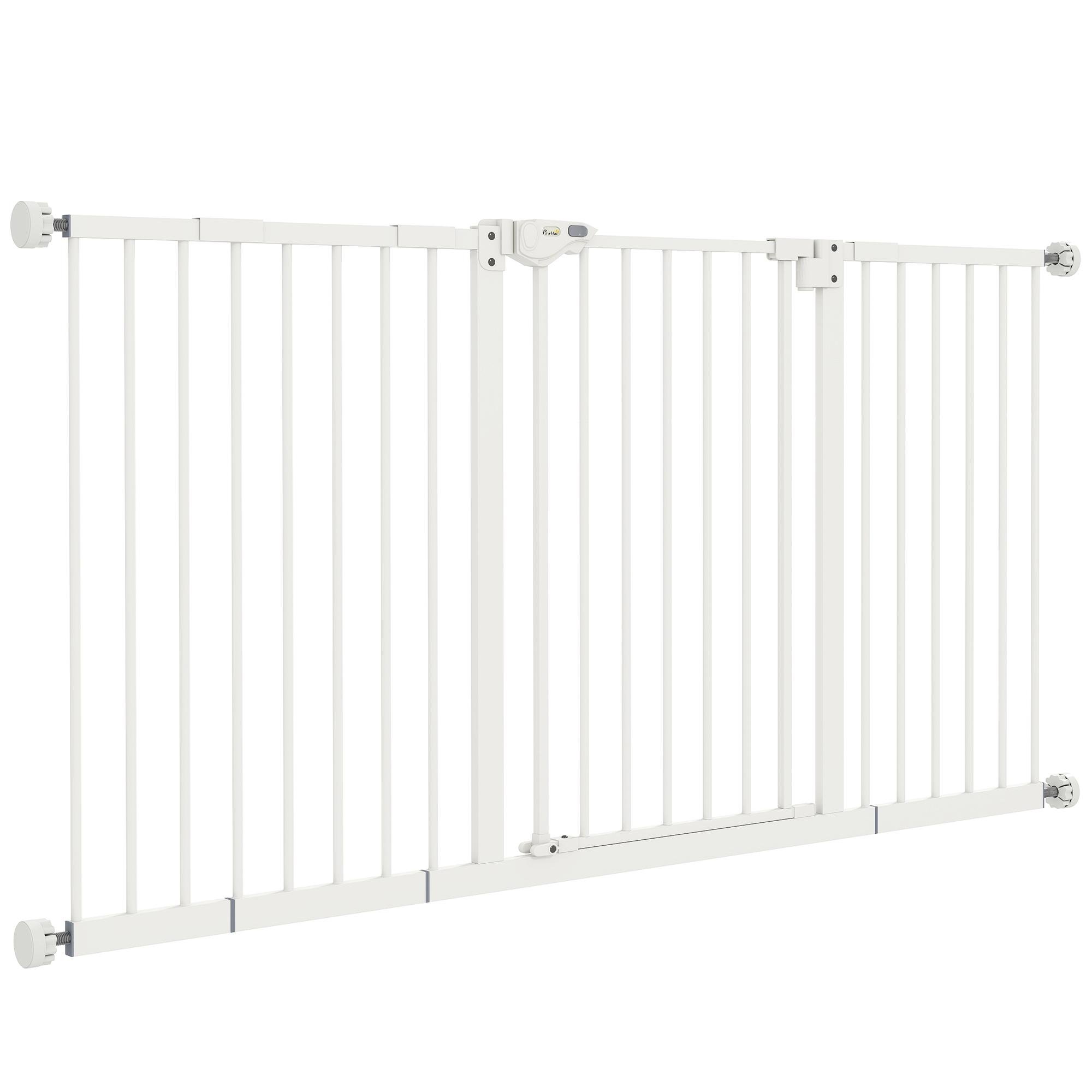 White 30 Inch Pet Barrier, Adjustable 29.1–58.1 Inch Width