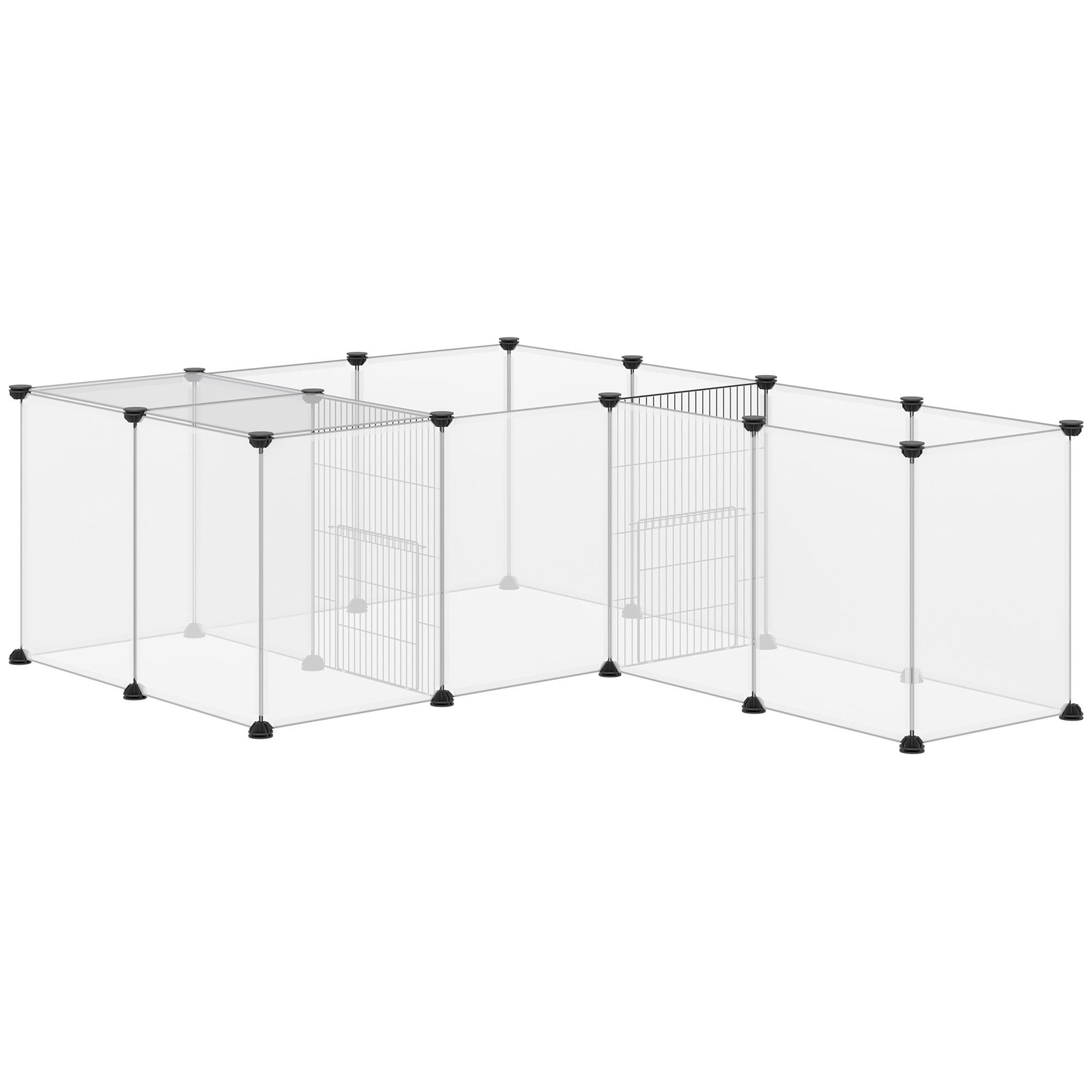 White Modular Small Animal Enclosure with Two Doors