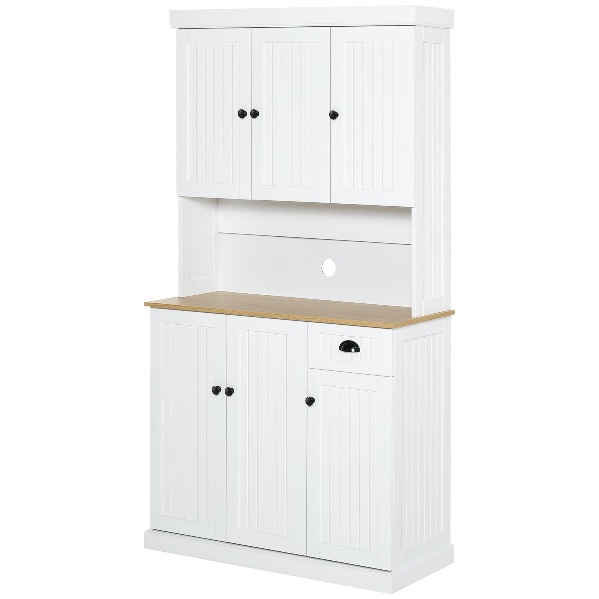 White Oak Pantry Hutch with Adjustable Storage