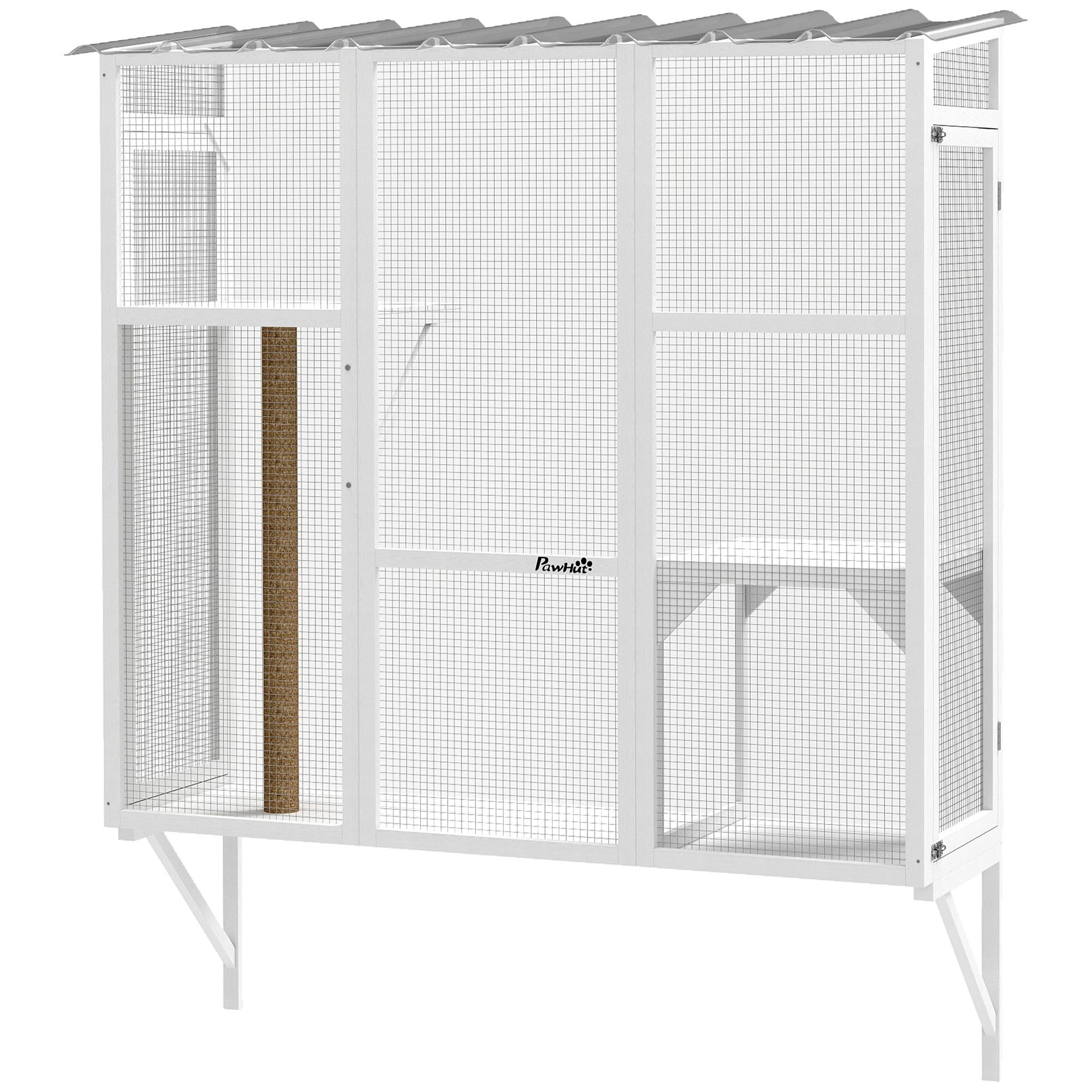 White Fir Catio 2-3 Cats with Jumping Platforms