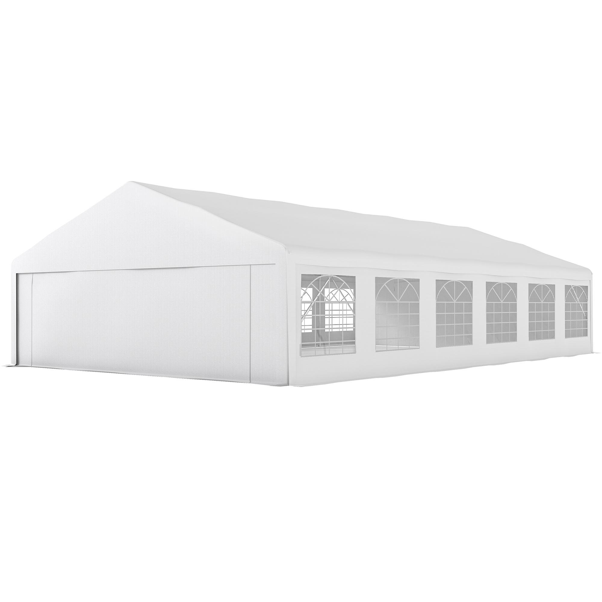 23x39 White Party Tent with Two Doors and 12 Windows