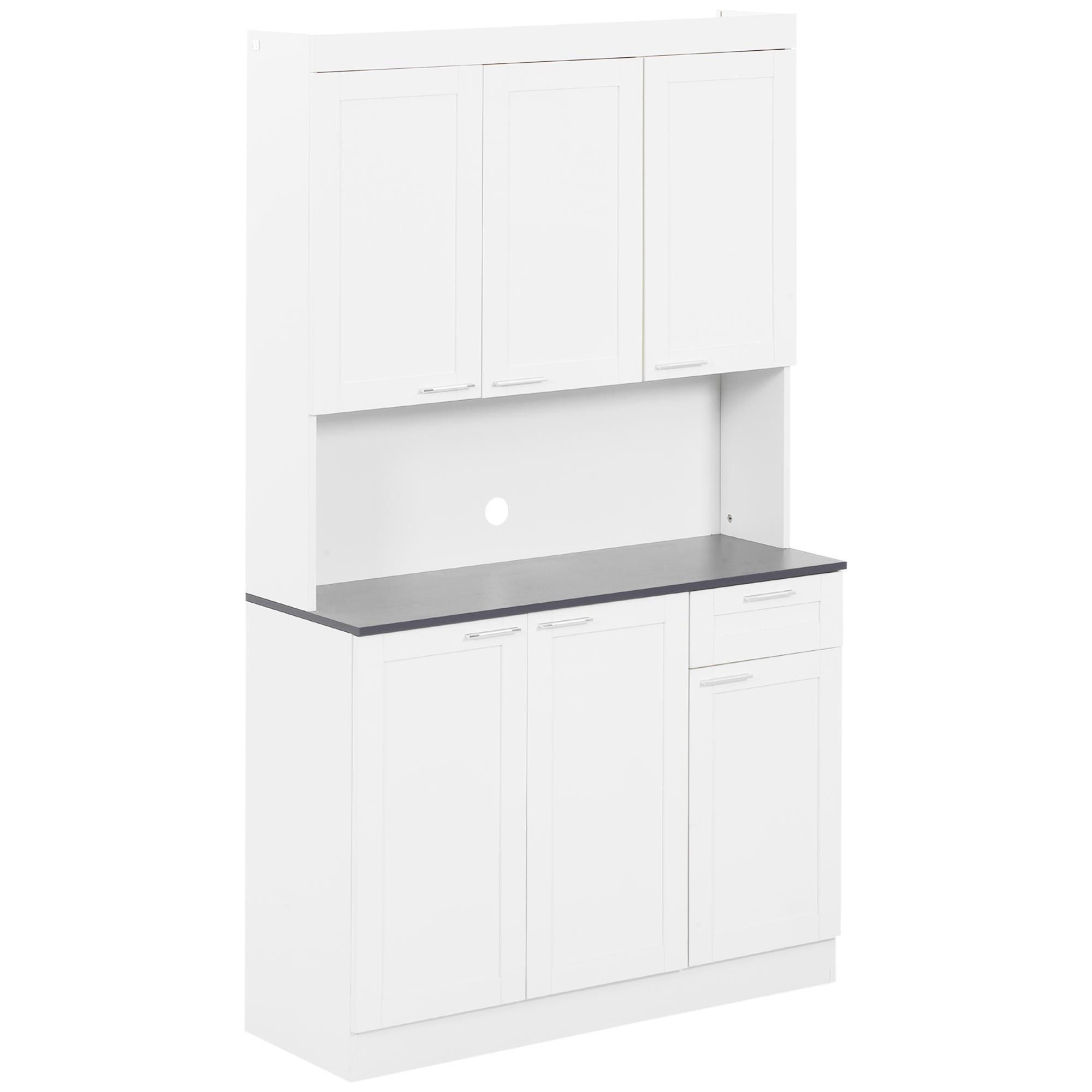 White High Gloss Pantry Cabinet with Adjustable Shelves