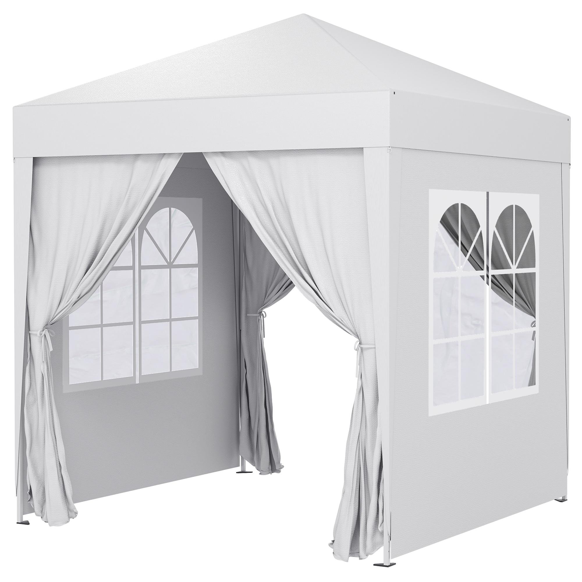 White 6.6 ft Canopy Tent with Removable Sidewalls for Events