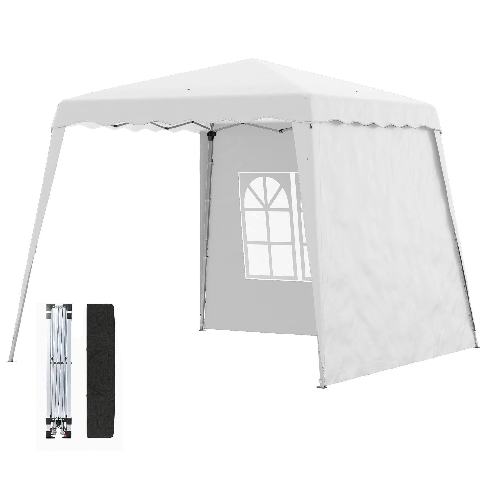 White Two-Wall Pop Up Gazebo with Carry Bag