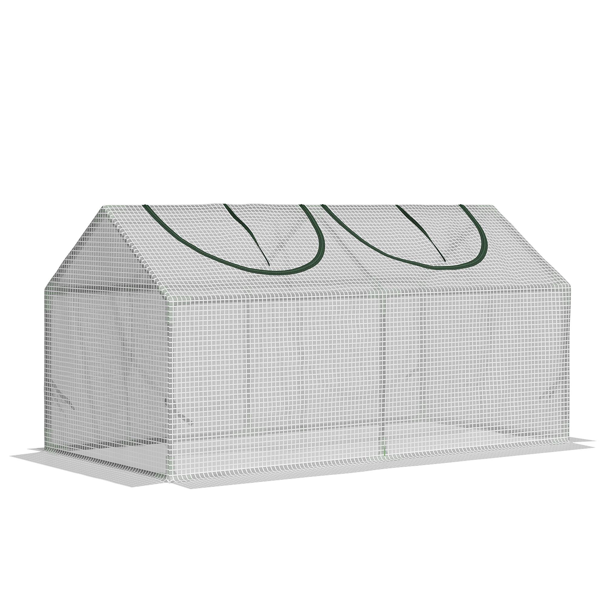 Medium White PE Greenhouse with Two Roll-Up Windows