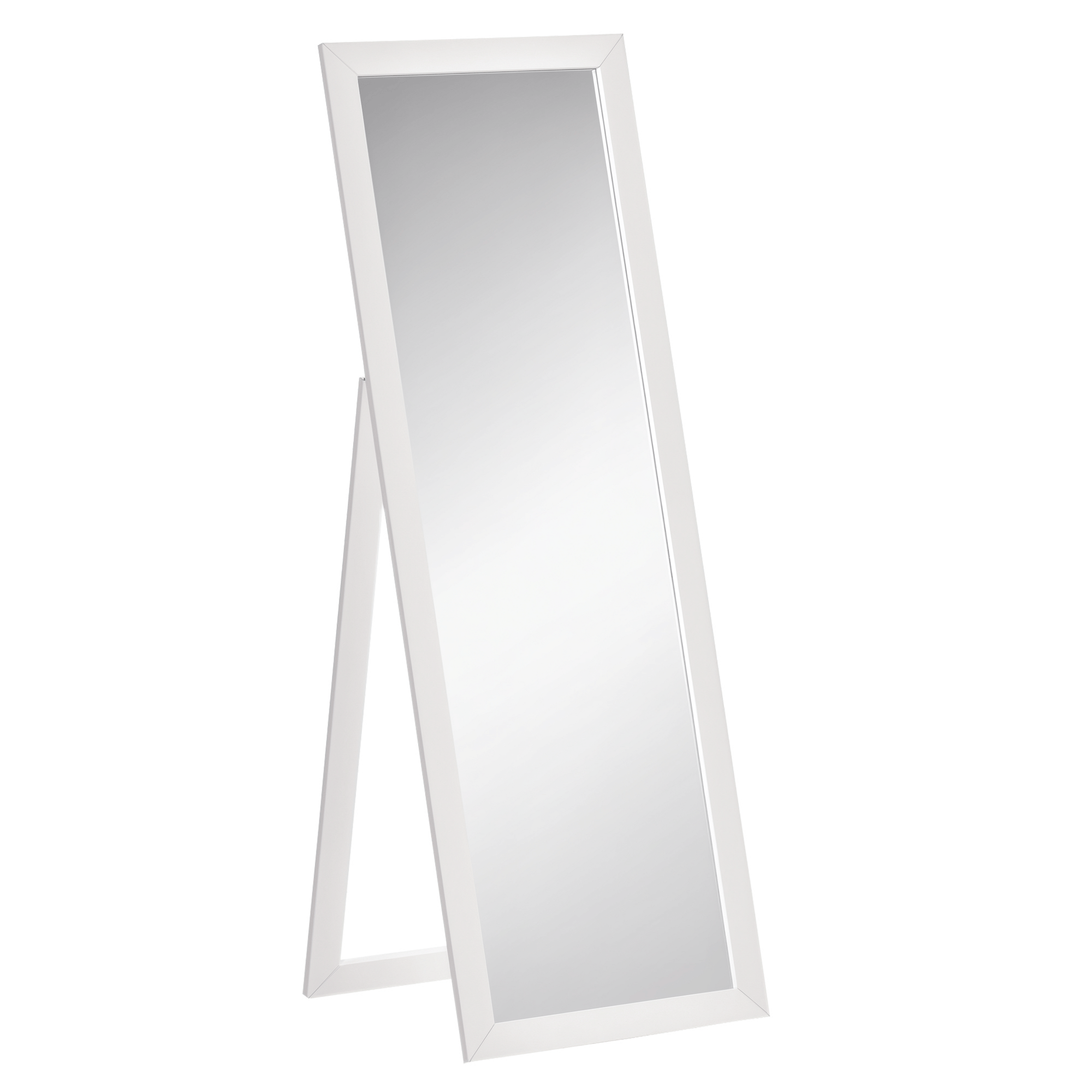 White Framed Floor Mirror, 57.9-Inch Full-Length Design