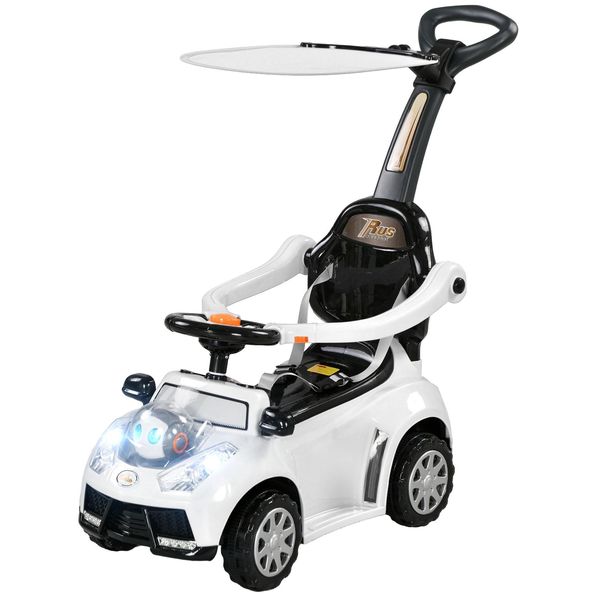 White Robot Toddler Sliding Car with Music and Lights