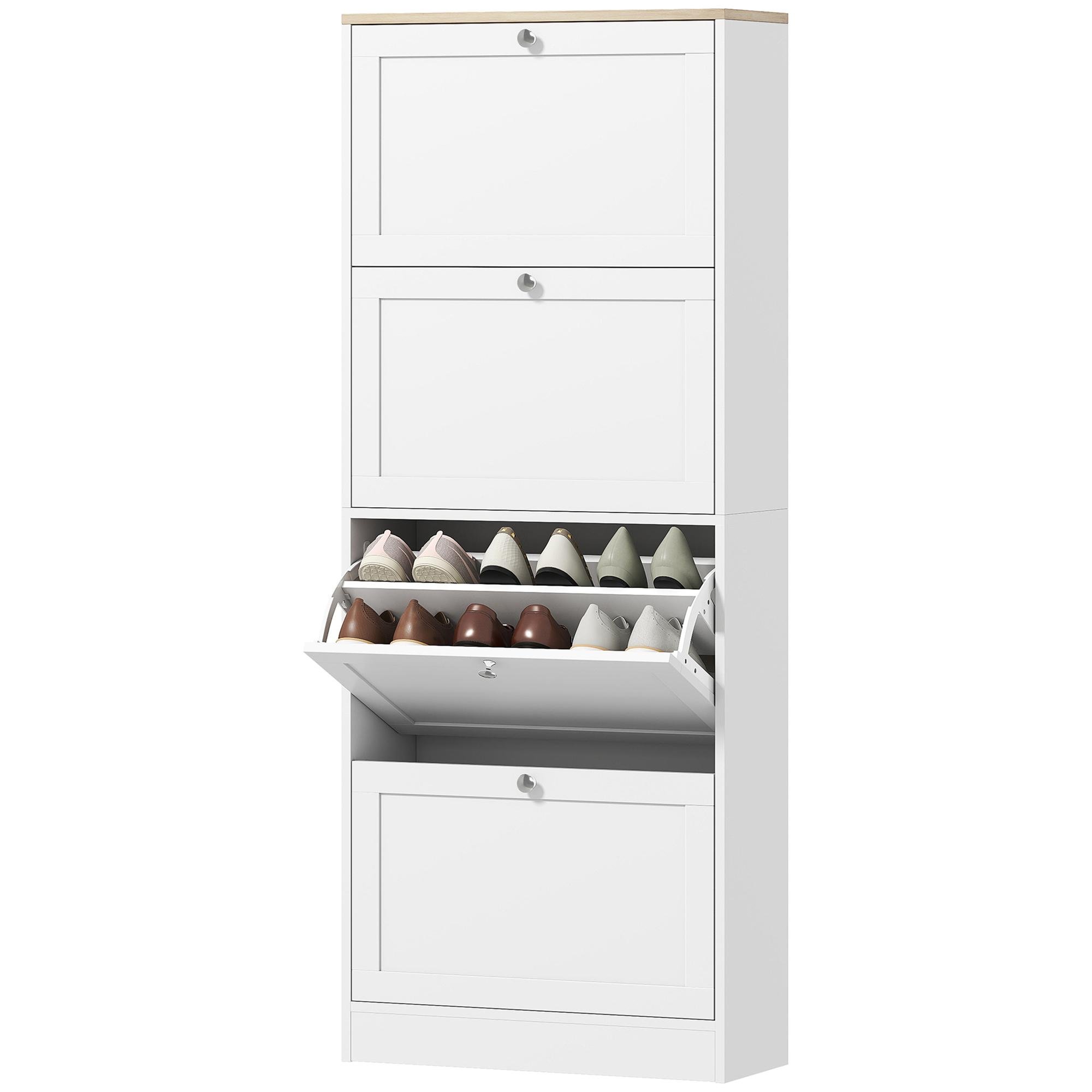 White 18-24 Pair Flip Cabinet with Adjustable Shelves
