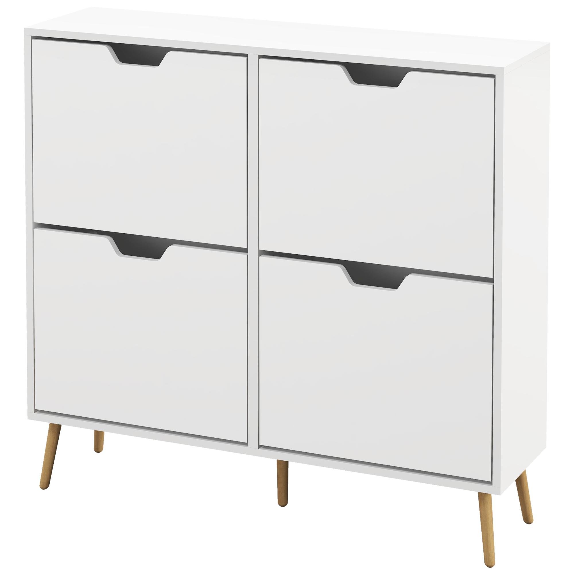 White Four Drawer Shoe Organiser, 8–16 Pairs