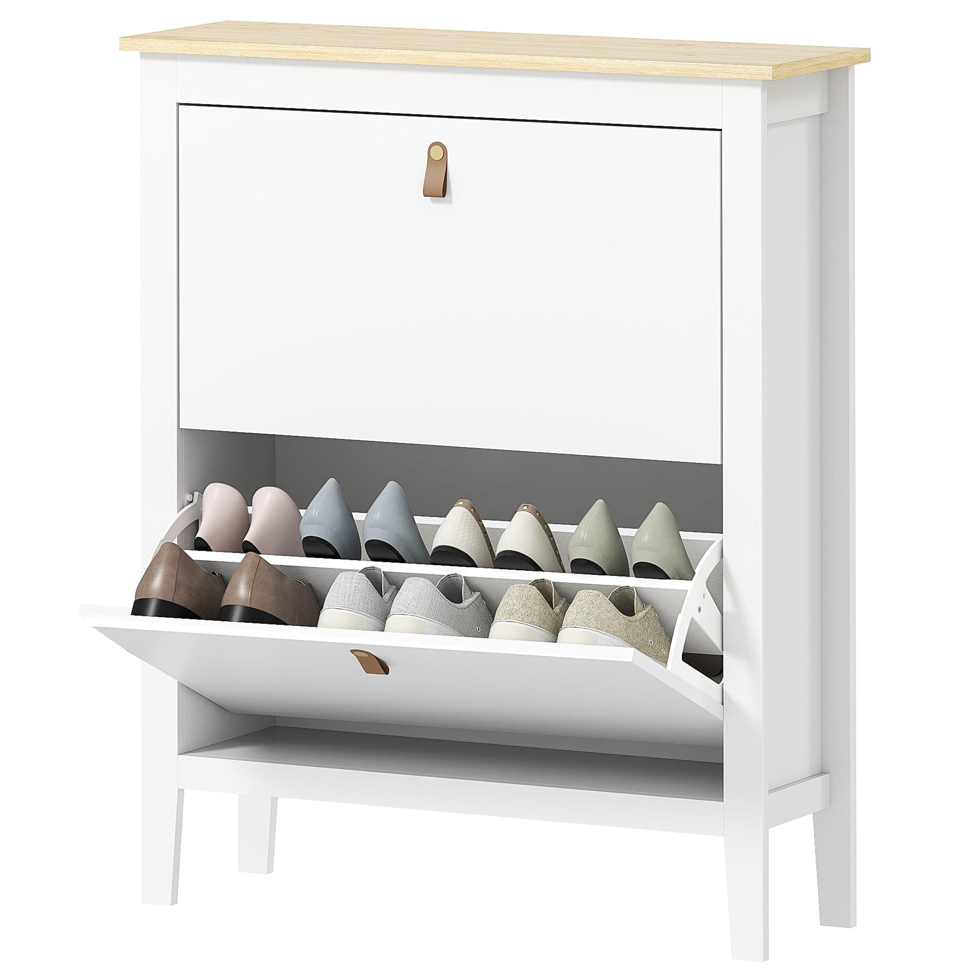 White 10-14 Pair Shoe Cabinet with Adjustable Dividers